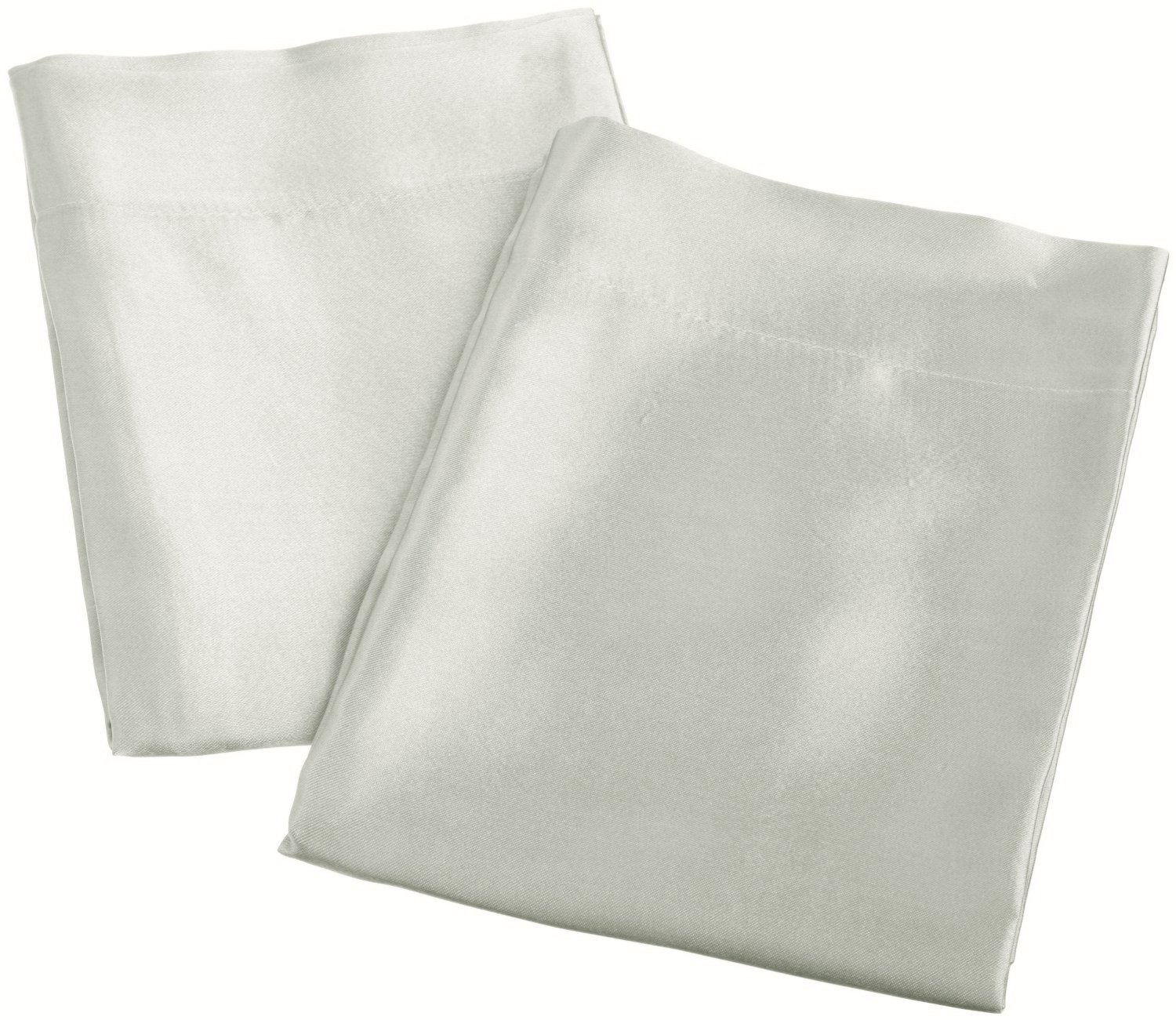 Aiking Home 2 Pack Queen Size Satin Pillowcases - Soft & Shiny Ivory Pillow Covers for Bedroom Decor, Luxury Sleep & Hotel Style Bedding