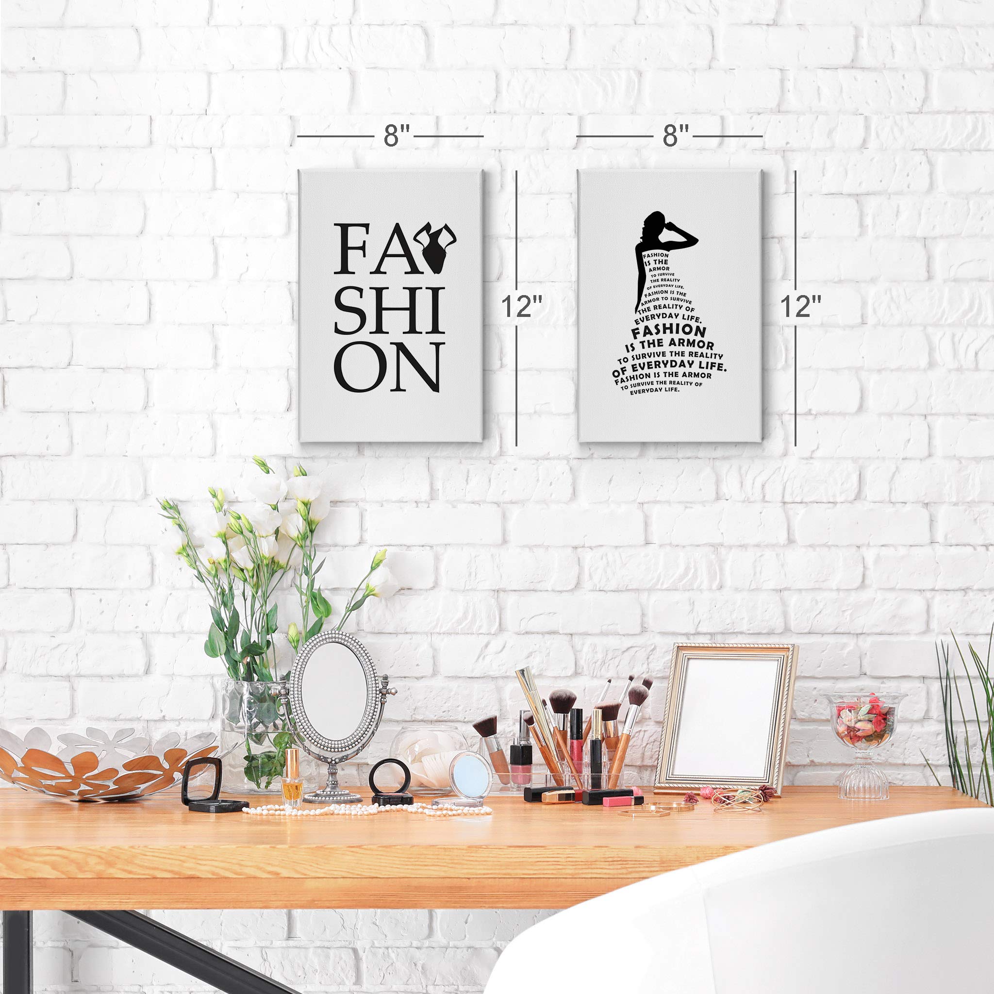 Smile Art Design Fashion Quote 2-Piece Canvas Wall Art Set - Inspirational Home Decor for Bathroom, Bedroom & Living Room (28x19 Inches, Ready to Hang) | Perfect for Modern Interiors & Gift Giving