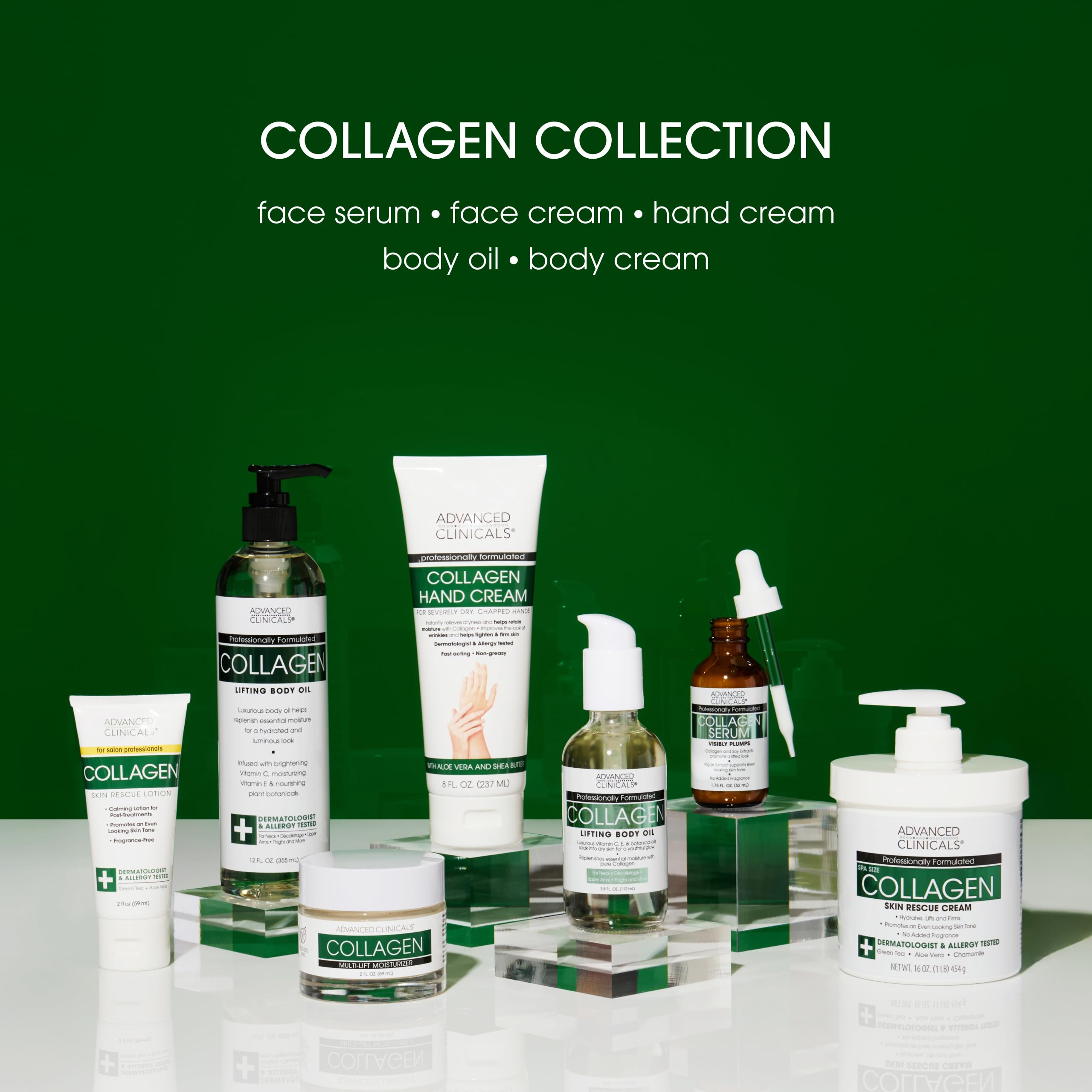 Advanced Clinicals Collagen Body Butter Moisturizer & Face Cream for Dry Skin - Skin Tightening & Firming Lotion with Collagen | Hydrating Body & Face Care for Women & Men | 16Oz + 2Oz Travel Size | Perfect for Daily Moisturizing, Anti-Aging & Skin Repair