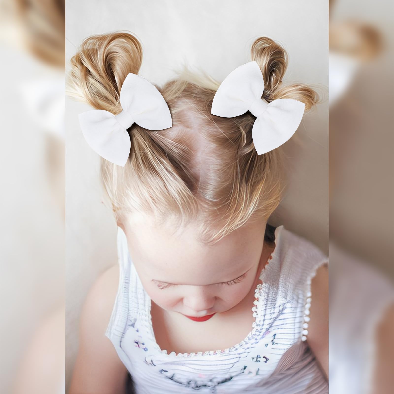 **Handmade Baby Girls Hair Bows Clips Set - 3