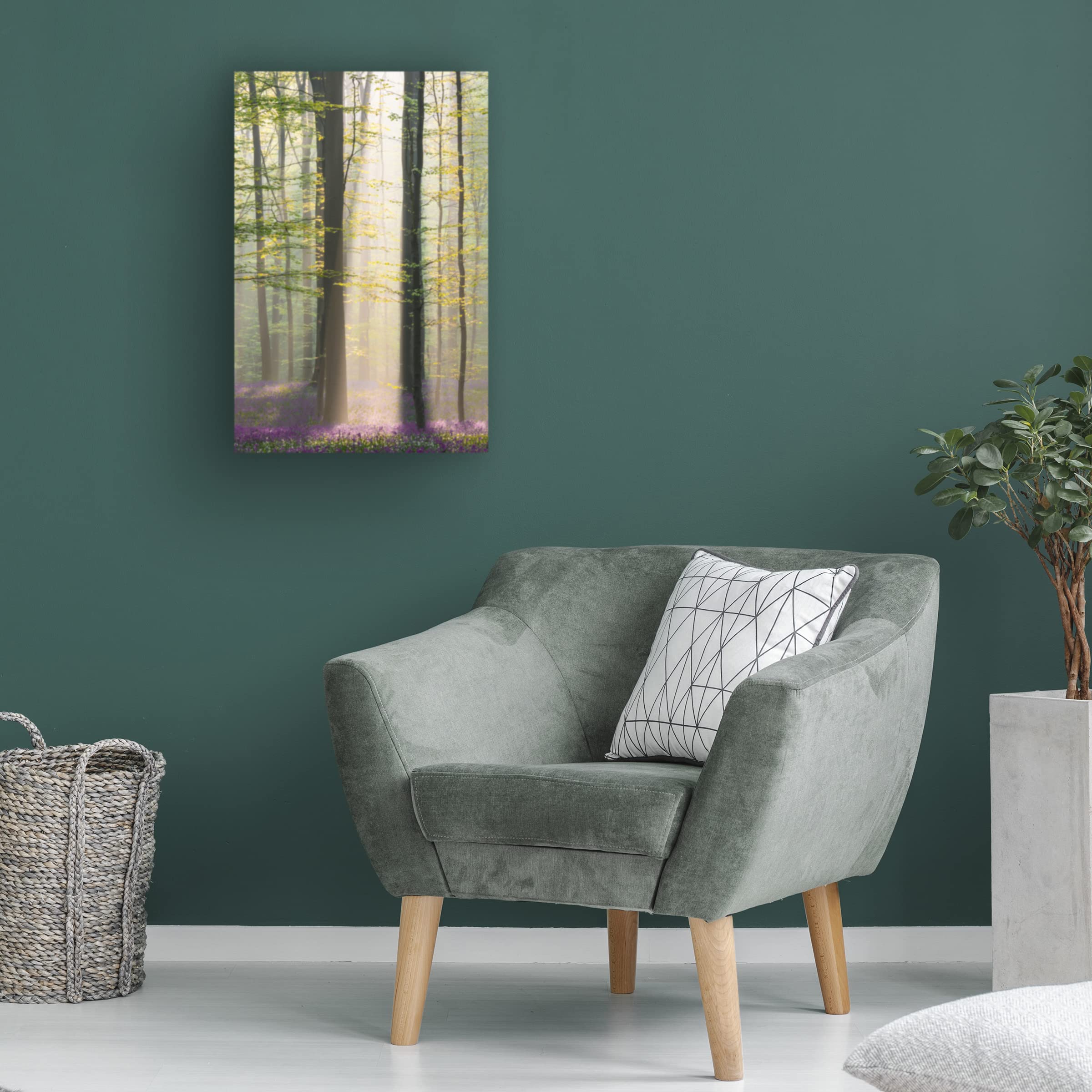 Denisa Vlaicu 'Misty Sunrise In Hallerbos' Canvas Wall Art Print - Stunning Nature Landscape Painting for Living Room, Bedroom & Office Decor
