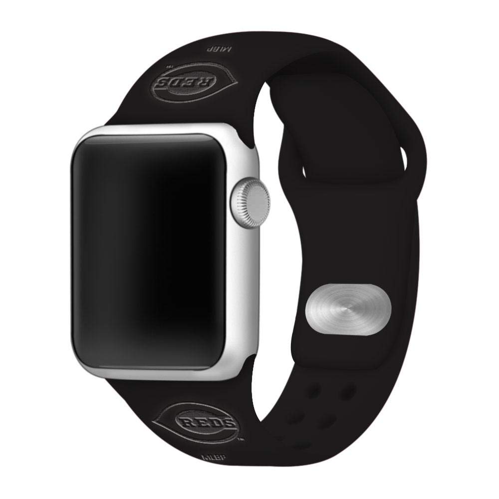 Cincinnati Reds Apple Watch Band 42mm 44mm - Black for Sports Fans