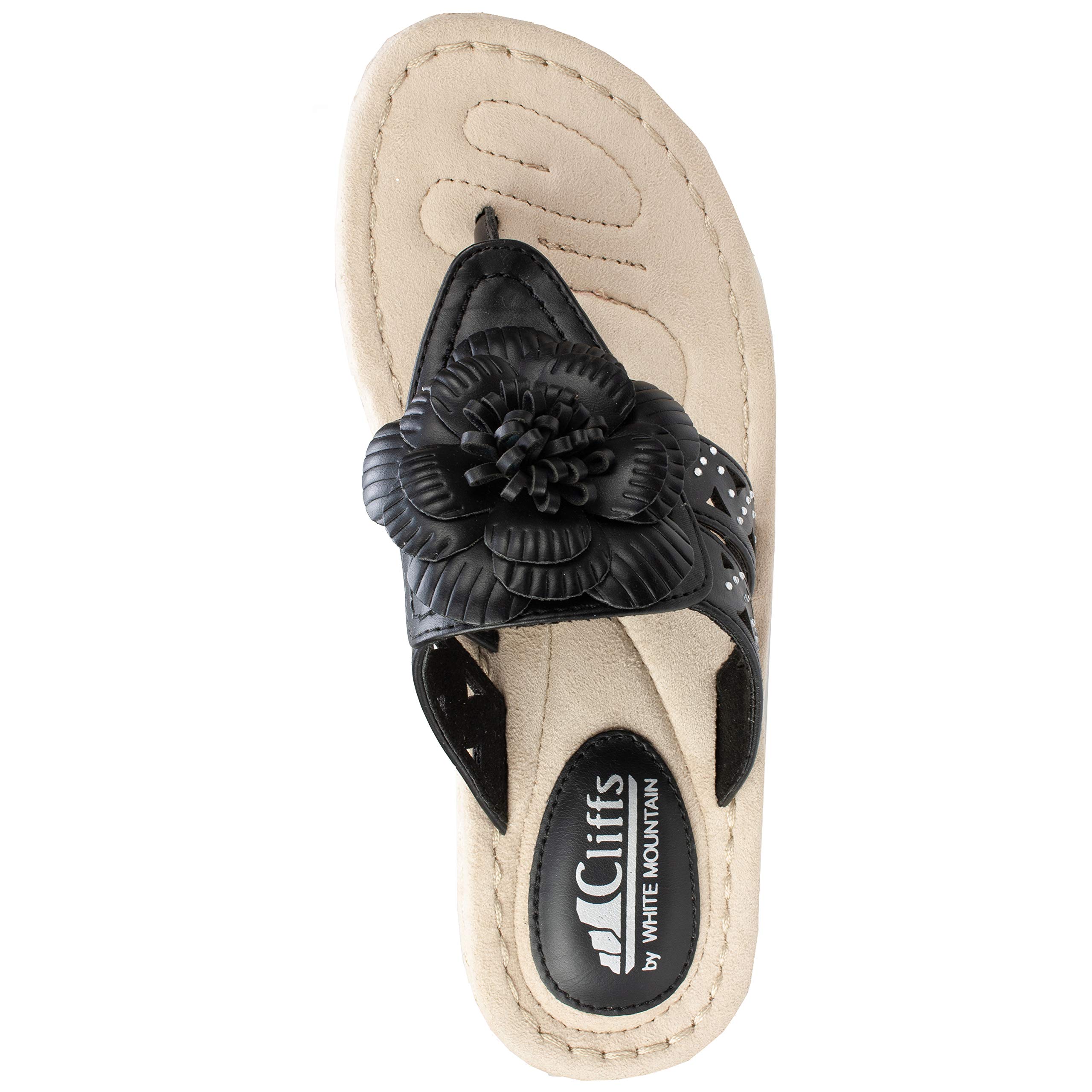 White Mountain Women's Cynthia Wedge Sandal - Comfortable Summer Shoes for Walking