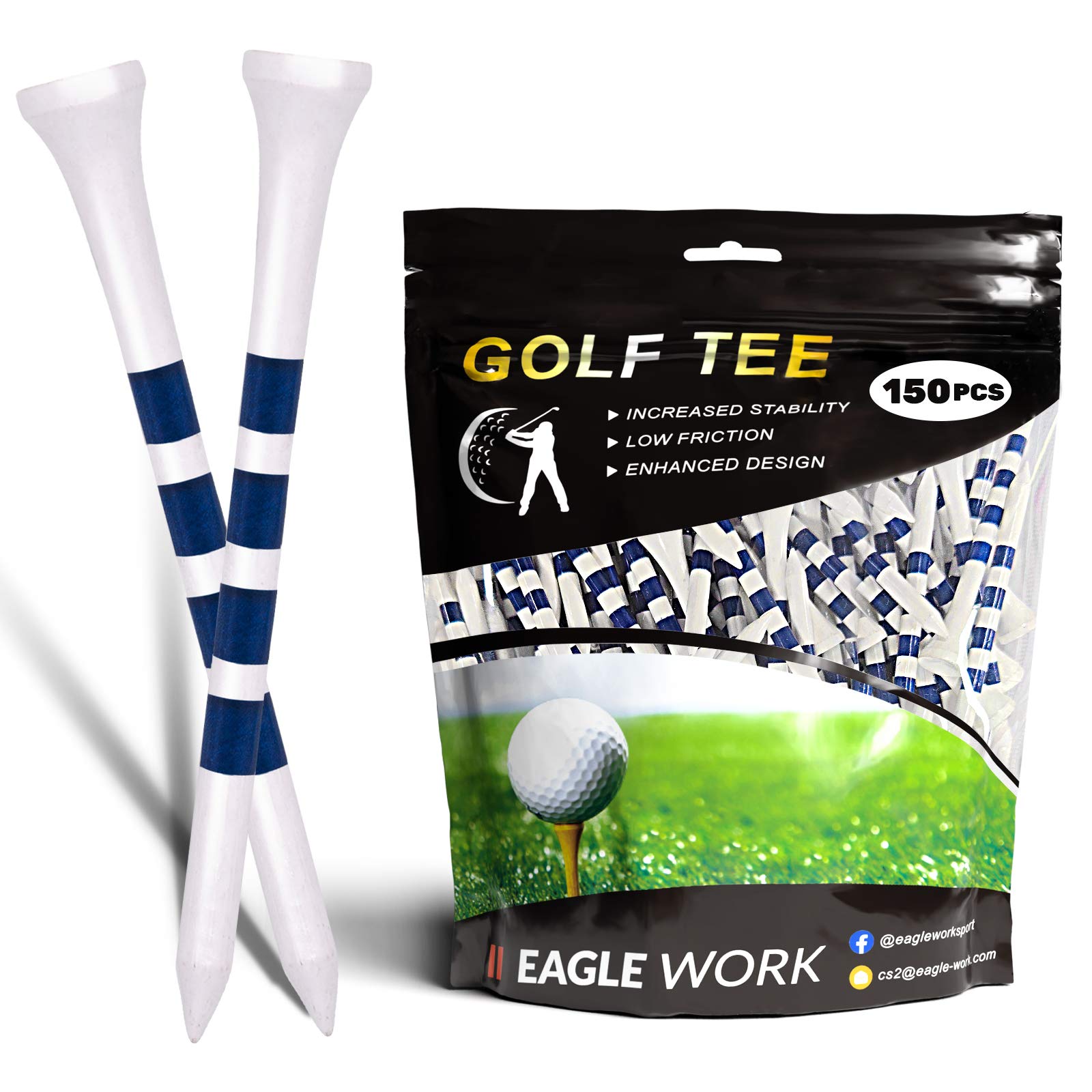 Premium Bamboo Golf Tees - 4 Sizes (1.5