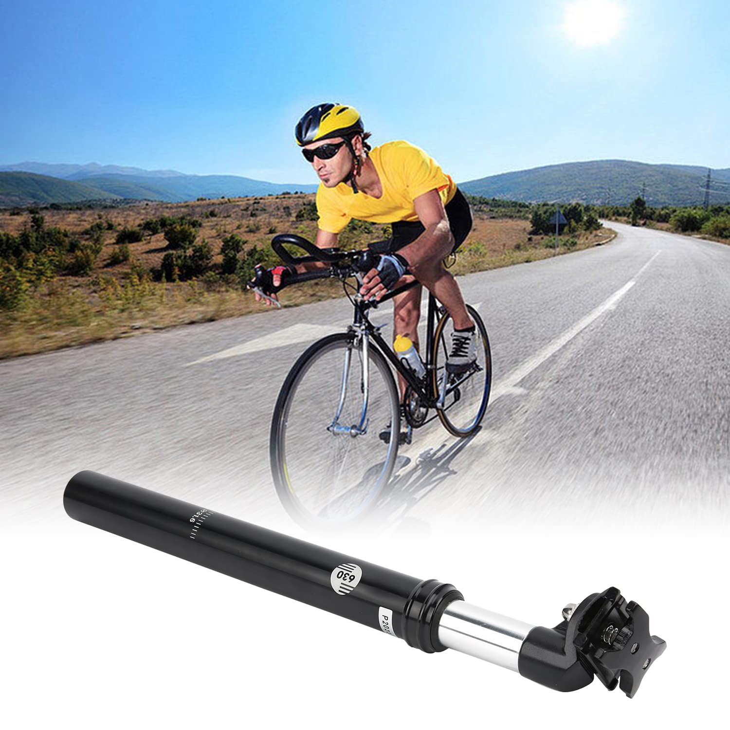 **Tissting 335mm/13.2 Inch Adjustable Aluminum Alloy Bike Shock Absorber Seatpost - Hydraulic Suspension for Mountain, Road & Agent Bikes - Perfect for Off-Road Trails & Long-Distance Cycling**