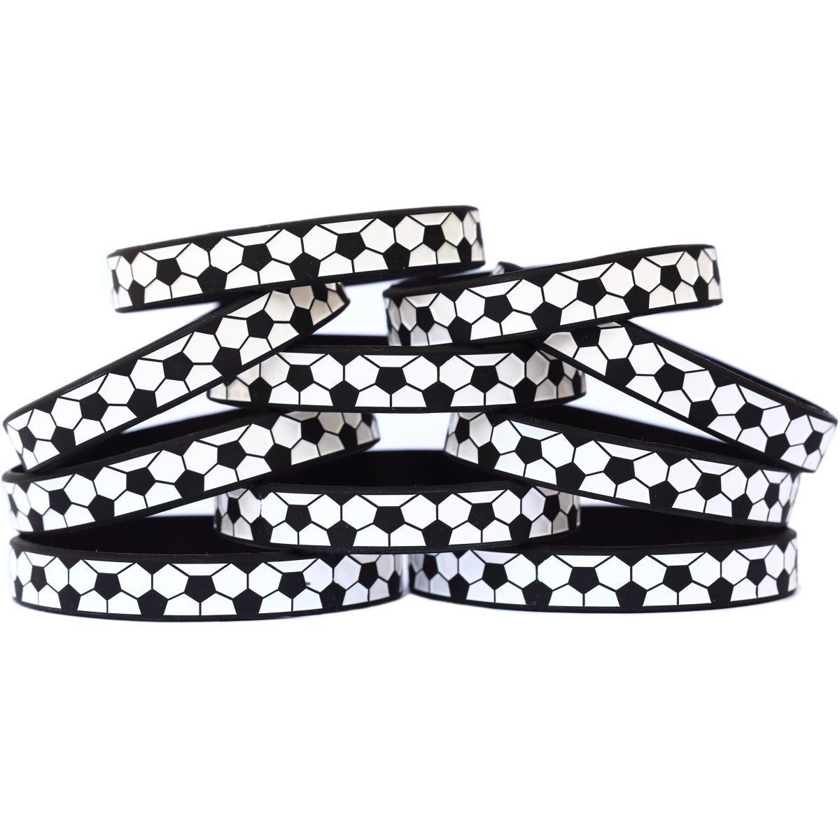 10-Pack Youth Size Soccer Silicone Sports Wristbands - Breathable & Non-Slip for Kids & Teens - Perfect for Soccer Games, Training, Team Spirit & Sports Events
