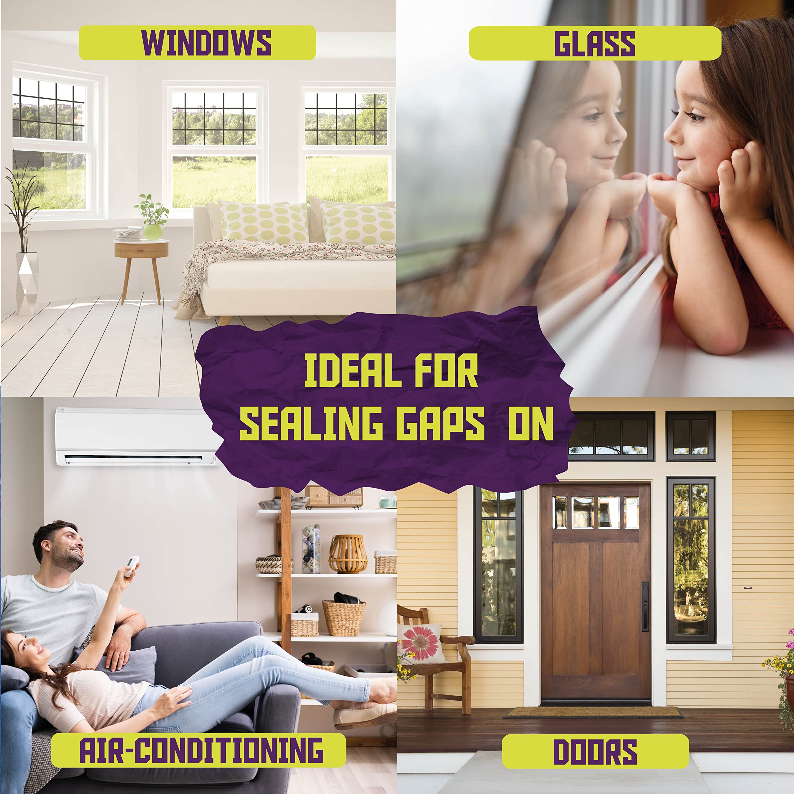 ATack 2-Inch x 30 Yards Clear Window Weather Sealing Tape - No Residue, Surface-Safe, Wood-Safe, Removes Cleanly - Perfect for Draft Proofing Windows, Doors and Home Insulation in Winter