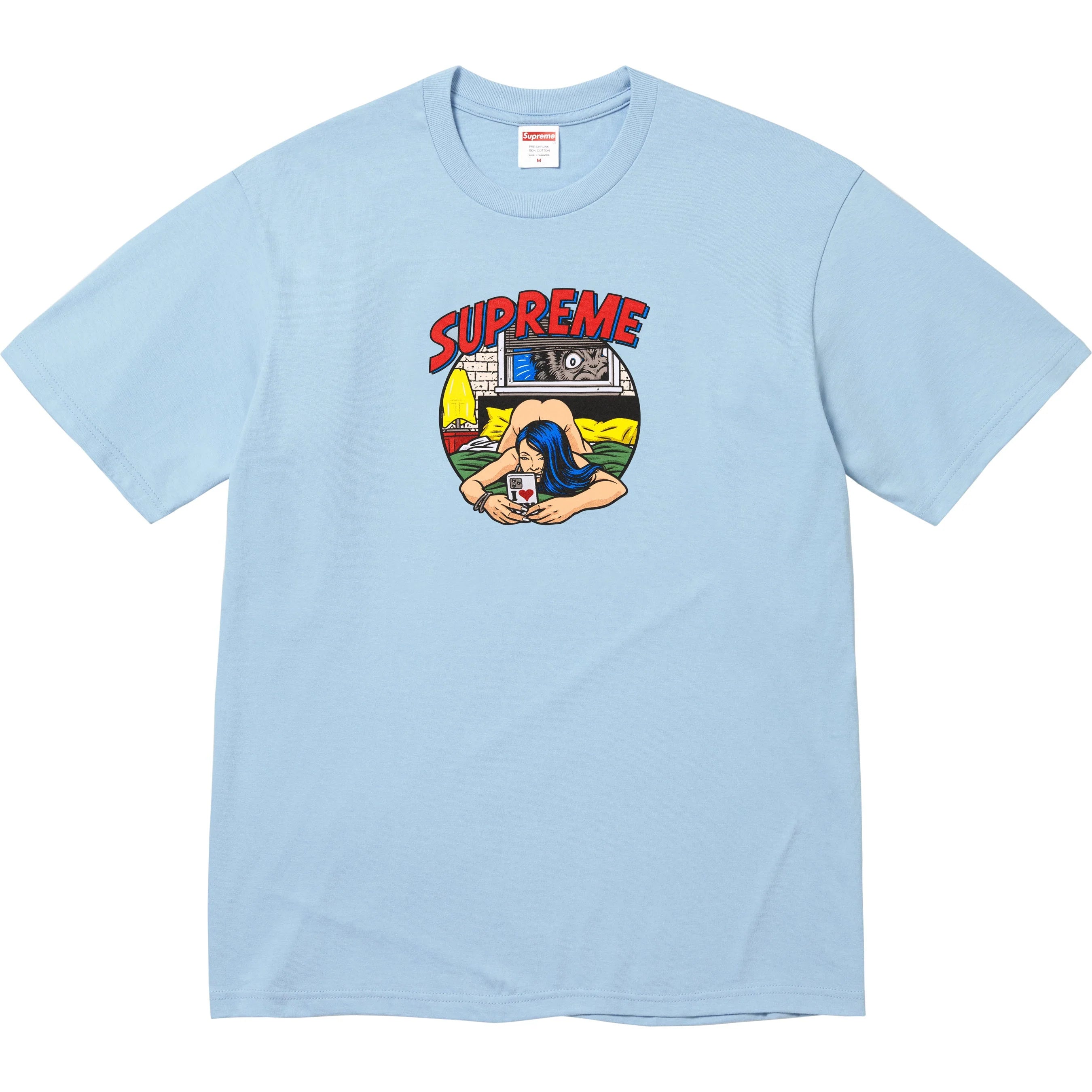 Supreme Bedroom Tee Powder Blue - Soft Cotton T-Shirt for Men & Women - Perfect for Casual Wear, Lounge & Sleepwear
