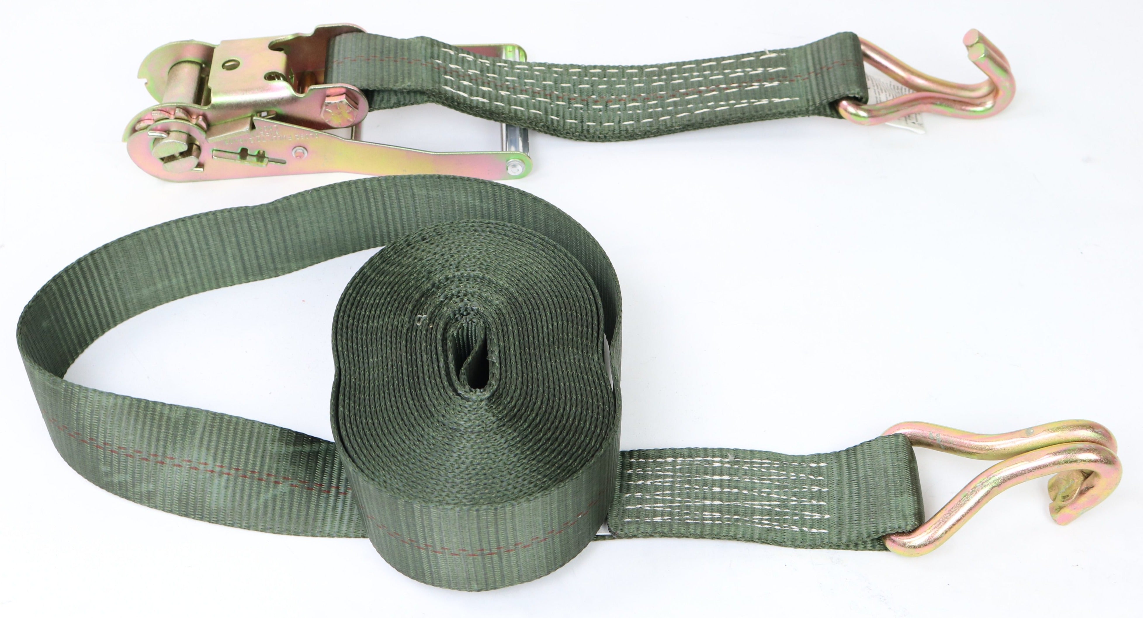 2-Pack 30-Foot Green Camo Ratchet Straps with Heavy-Duty Wire Hooks - 3,333 lb Break Strength for Trucking, Cargo Securing & Off-Road Use