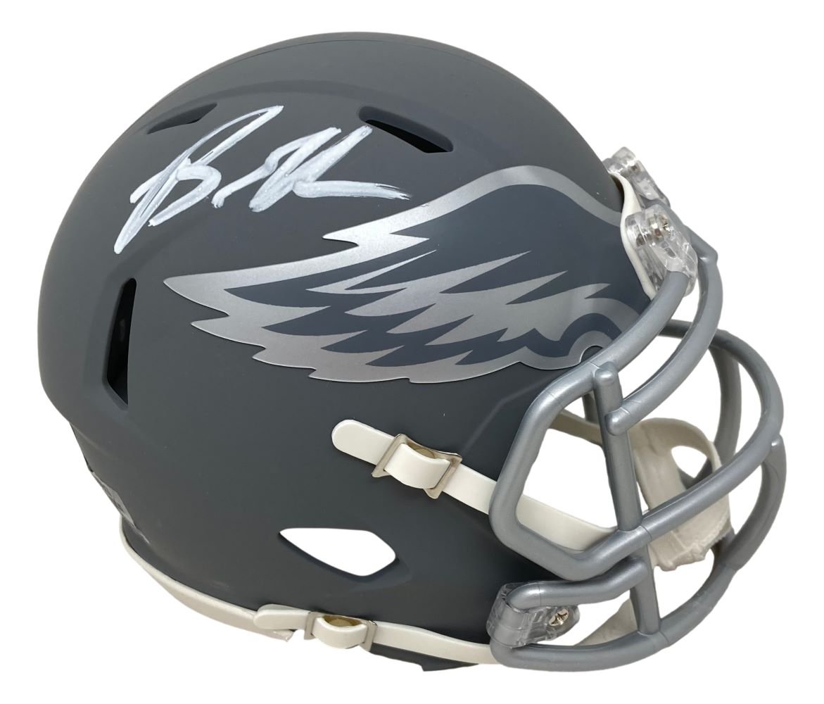 Brandon Graham Autographed Philadelphia Eagles Slate Mini Speed Helmet with BAS ITP COA - Perfect for Eagles Fans, Sports Memorabilia Collectors, and Man Cave Decor
