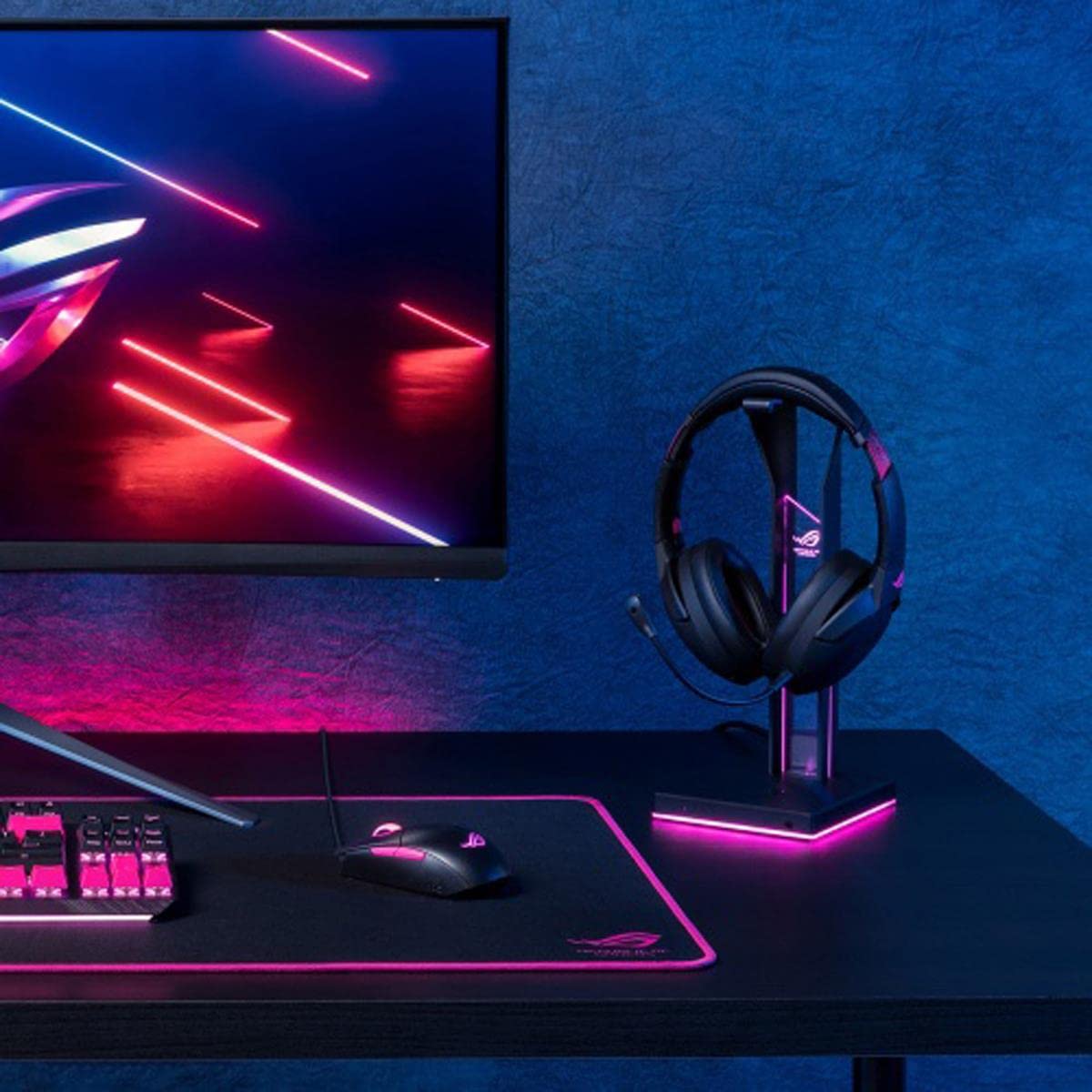 ASUS ROG Strix Go 2.4 Electro Punk Wireless Gaming Headset with USB-C 2.4GHz Adapter | AI Noise-Cancelling Mic | Over-Ear Headphones for PC, Mac, Nintendo Switch & PS4 | Perfect for Competitive Gaming & Streaming