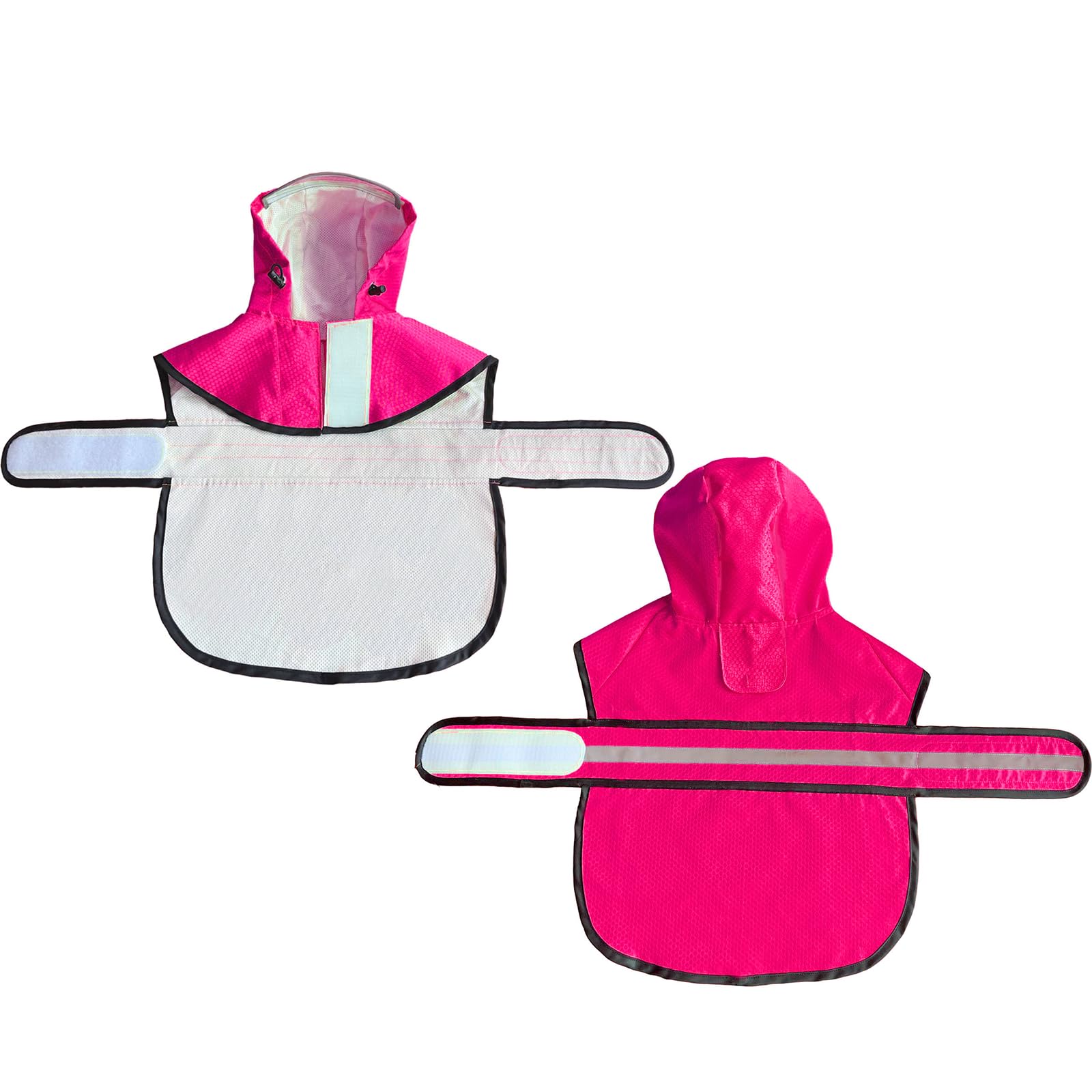 Waterproof Reflective Dog Raincoat with Adjustable Belly Strap & Leash Hole - Lightweight Breathable Hooded Poncho for Small Medium Large Dogs (Pink, Small) | Perfect for Rainy Walks, Outdoor Adventures & Pet Safety