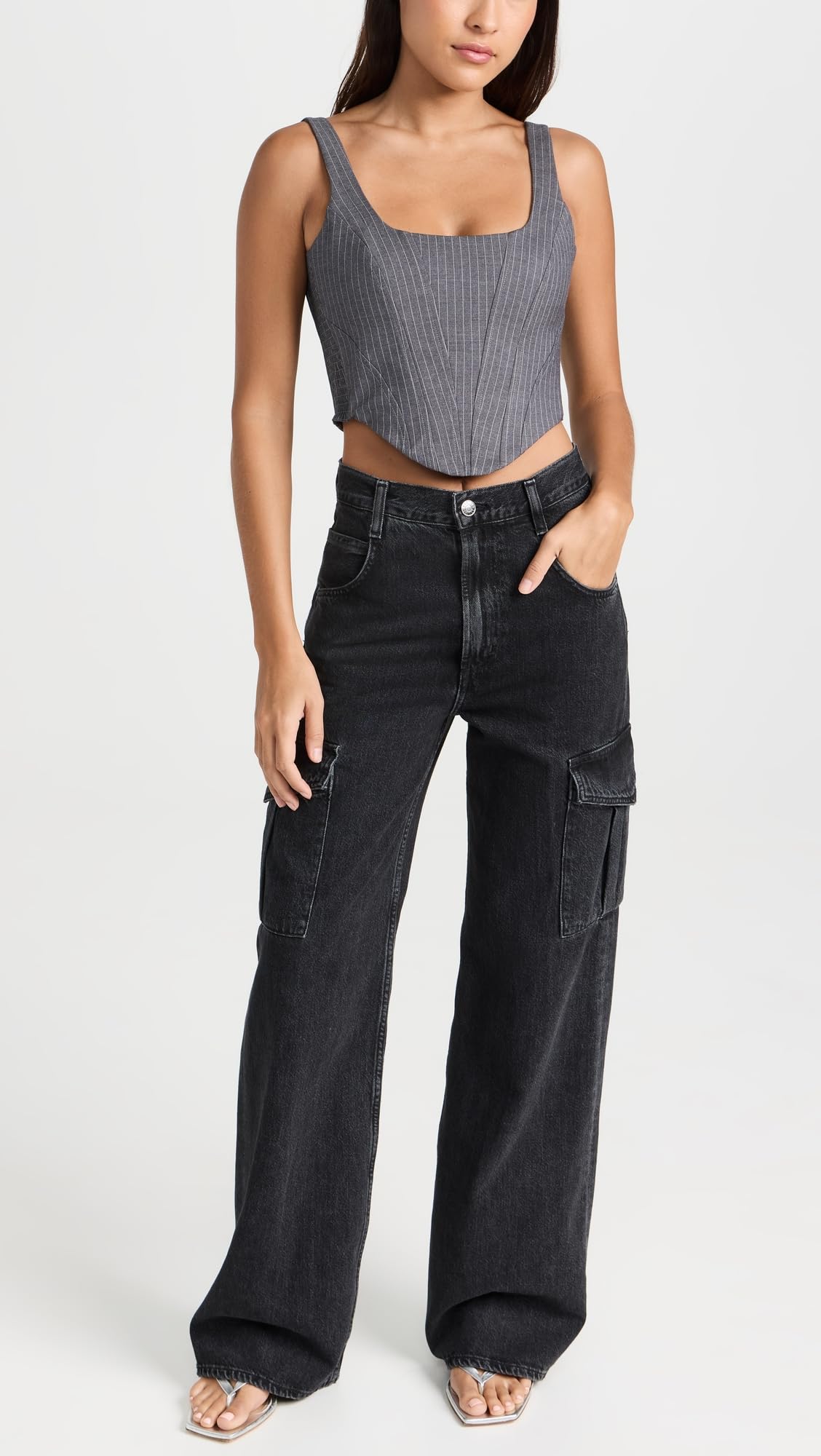 AGOLDE Women's Minka Cargo Jeans - High Waist Distressed Denim Pants with Utility Pockets | Perfect for Casual Outfits, Streetwear & Everyday Wear