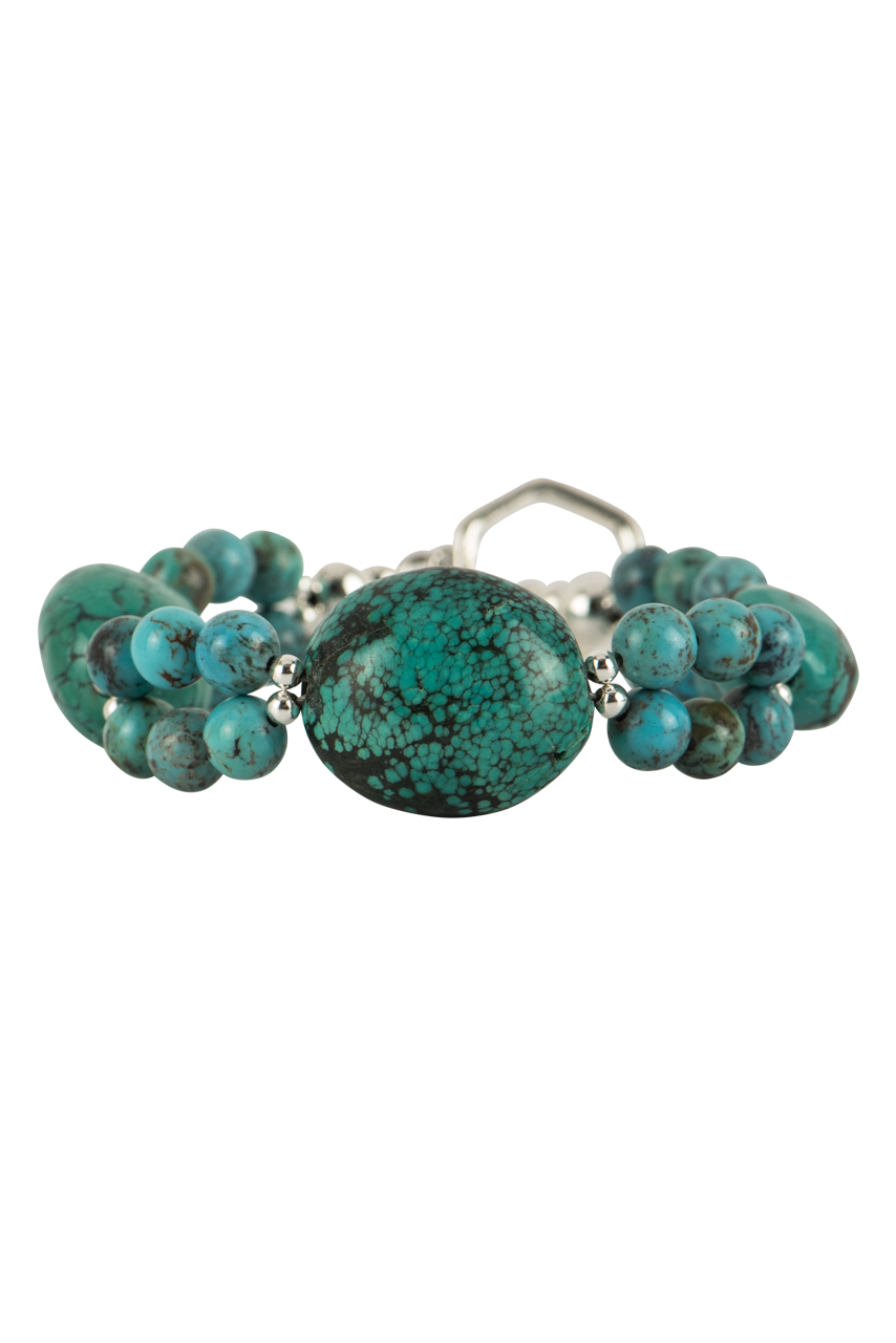 Paige Wallace Turquoise Nugget Bracelet - Handmade Boho Beaded Bracelet for Women | Perfect for Festival, Yoga & Everyday Wear