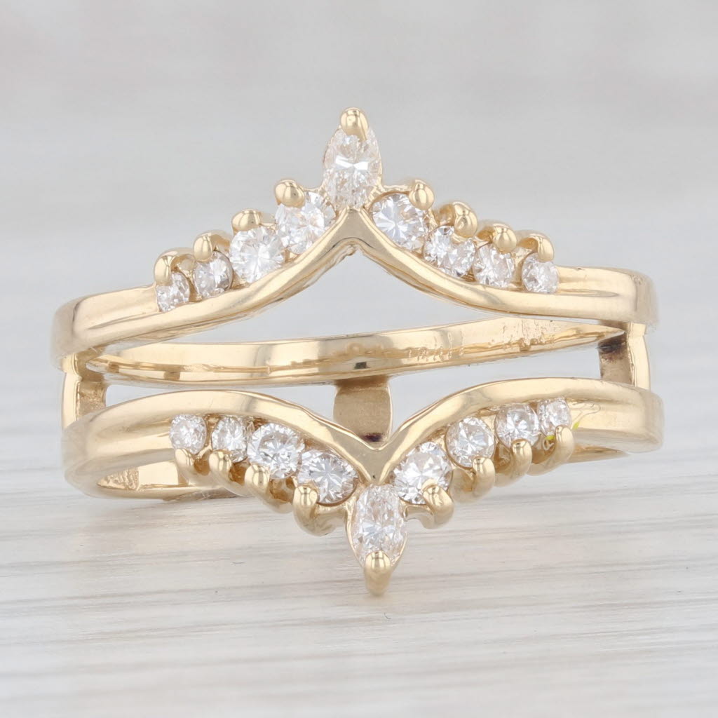0.47ctw Diamond Ring Jacket Guard - 14k Yellow Gold Size 7 Wedding Band for Women - Perfect Bridal Jewelry Gift for Engagement, Anniversary & Special Occasions