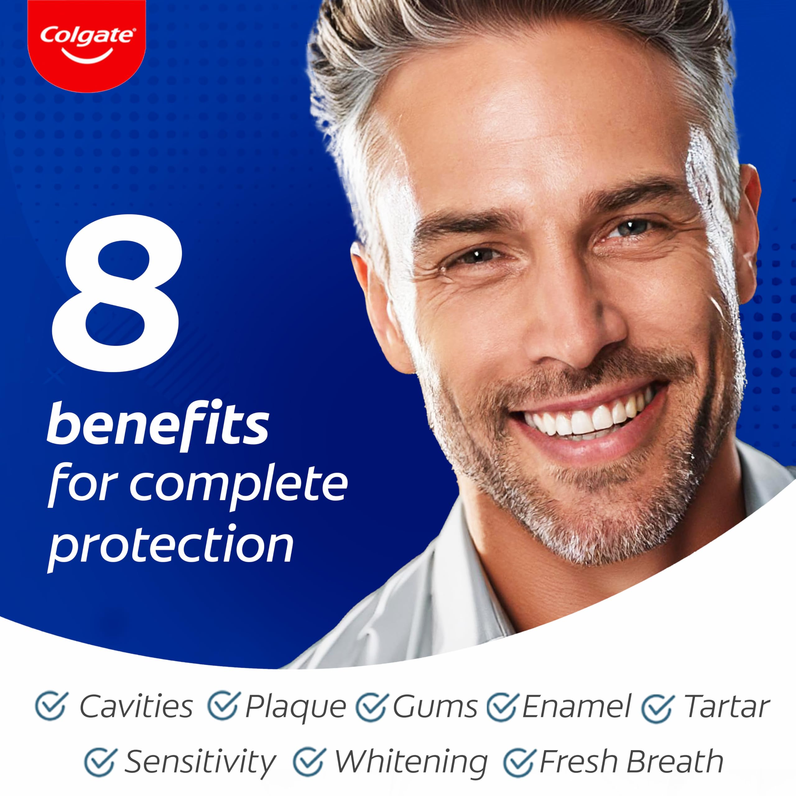 Colgate Total Whitening Toothpaste 125ml with Fluoride for Teeth Whitening & 24-Hour Protection | Antibacterial Zinc Technology | Clinically Proven | Ideal for Daily Oral Care & Fresh Breath