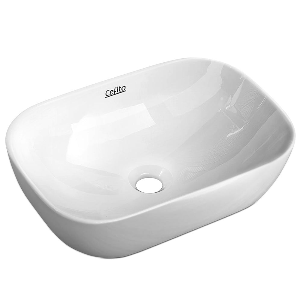 White Ceramic Above Counter Bathroom Sink Vanity - Modern Hand Wash Basin for Bathroom & Powder Room Decor