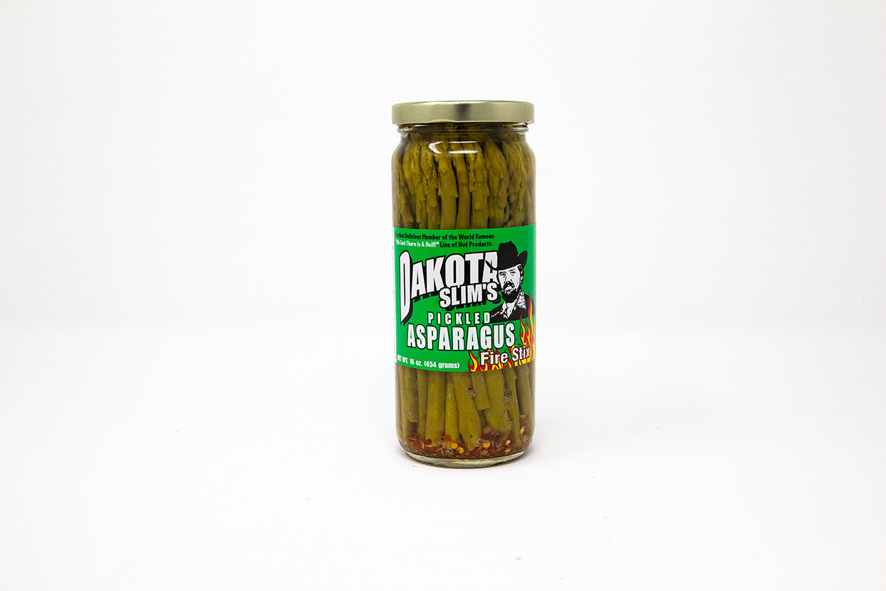 Premium Dakota Slim's Pickled Asparagus Spears - Crunchy, Tangy & Delicious - Gourmet Pickled Vegetables for Charcuterie Boards, Salads & Gifts - 16oz Glass Jar (Pack of 2)