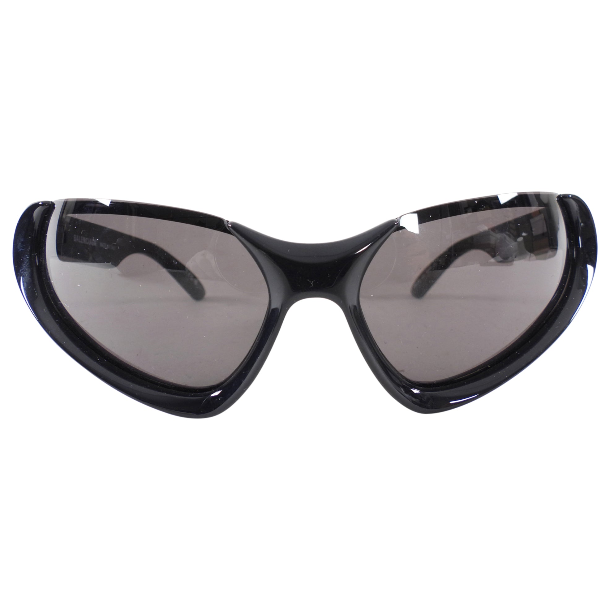 Balenciaga Black Acetate Cut Cat Eye BB0202S Sunglasses for Women - Fashion Designer Shades for Summer, Beach & Outdoor Activities