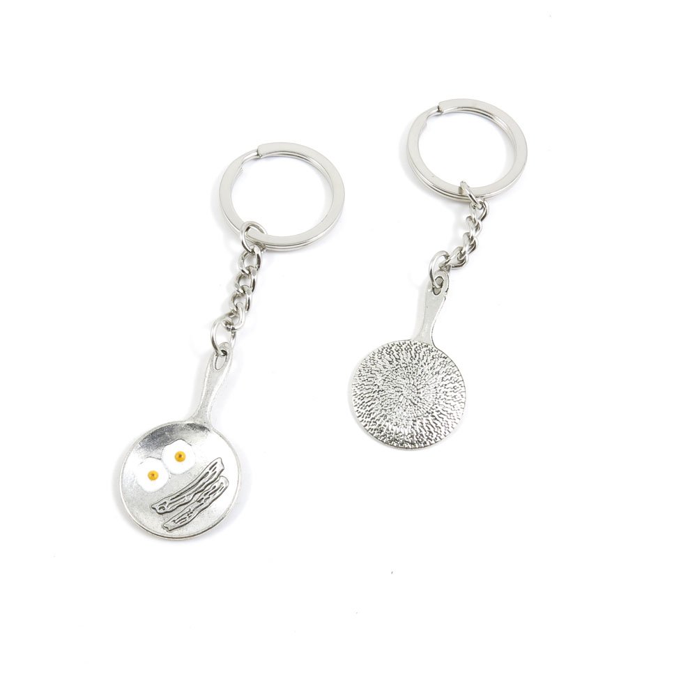 130 Pcs Keychain Charms - Cute Pan Fried Eggs Key Rings for Car Keys, House Keys & Backpacks - Bulk Key Tags for DIY Crafts, Gifts & Party Favors