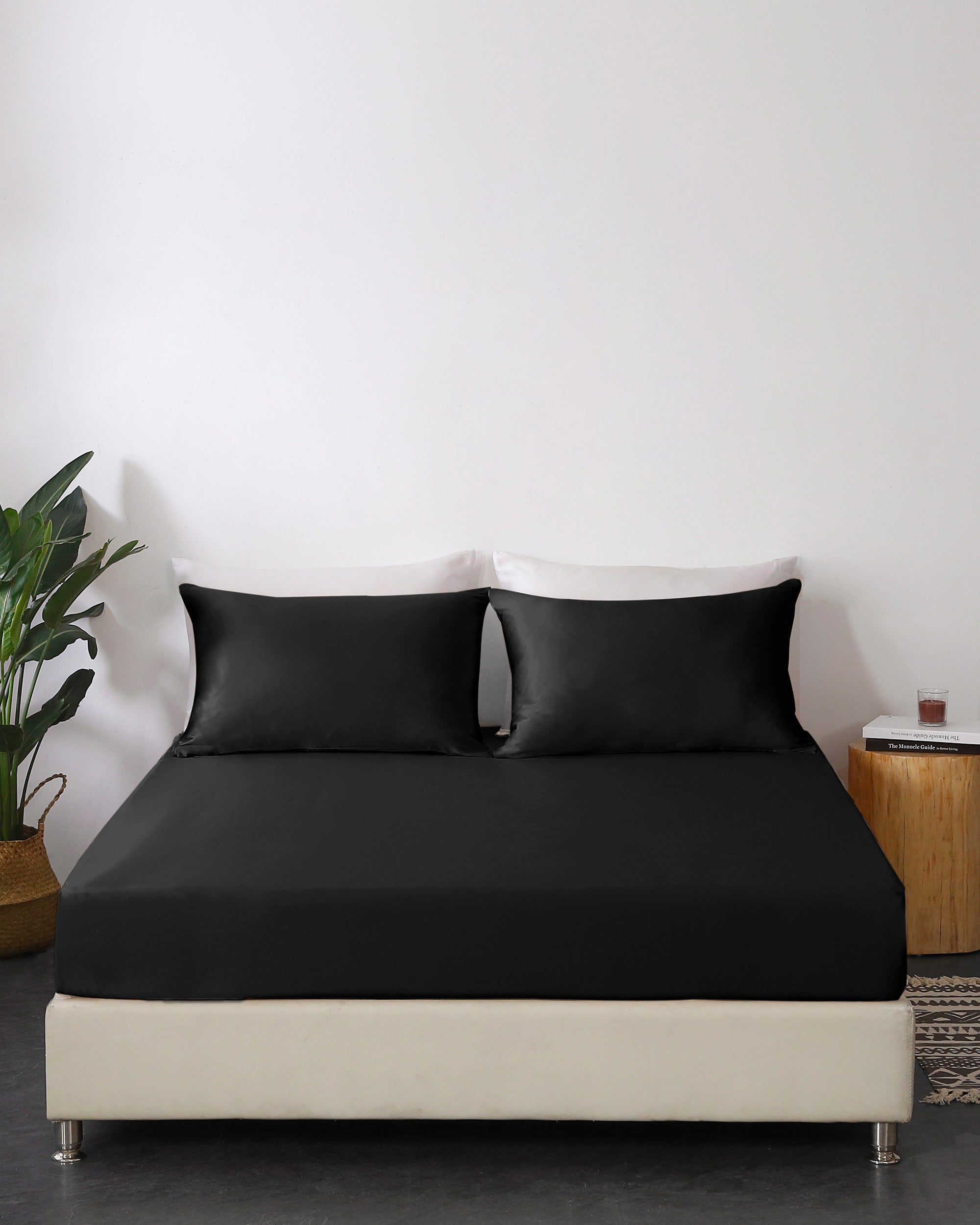 22 MM Premium Silk Fitted Sheet - Queen Size, Deep Pocket, Breathable & Hypoallergenic - Perfect for Luxury Bedding, Hot Sleepers & Allergy Relief