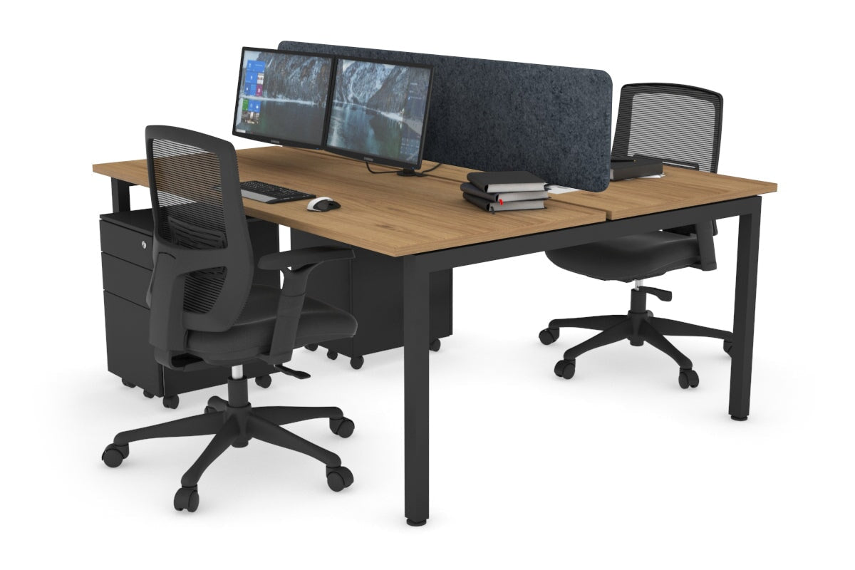 Quadro Square Legs 2 Person Office Workstation Desk - 1200L x 700W Modern Shared Workspace Solution for Home & Business Offices