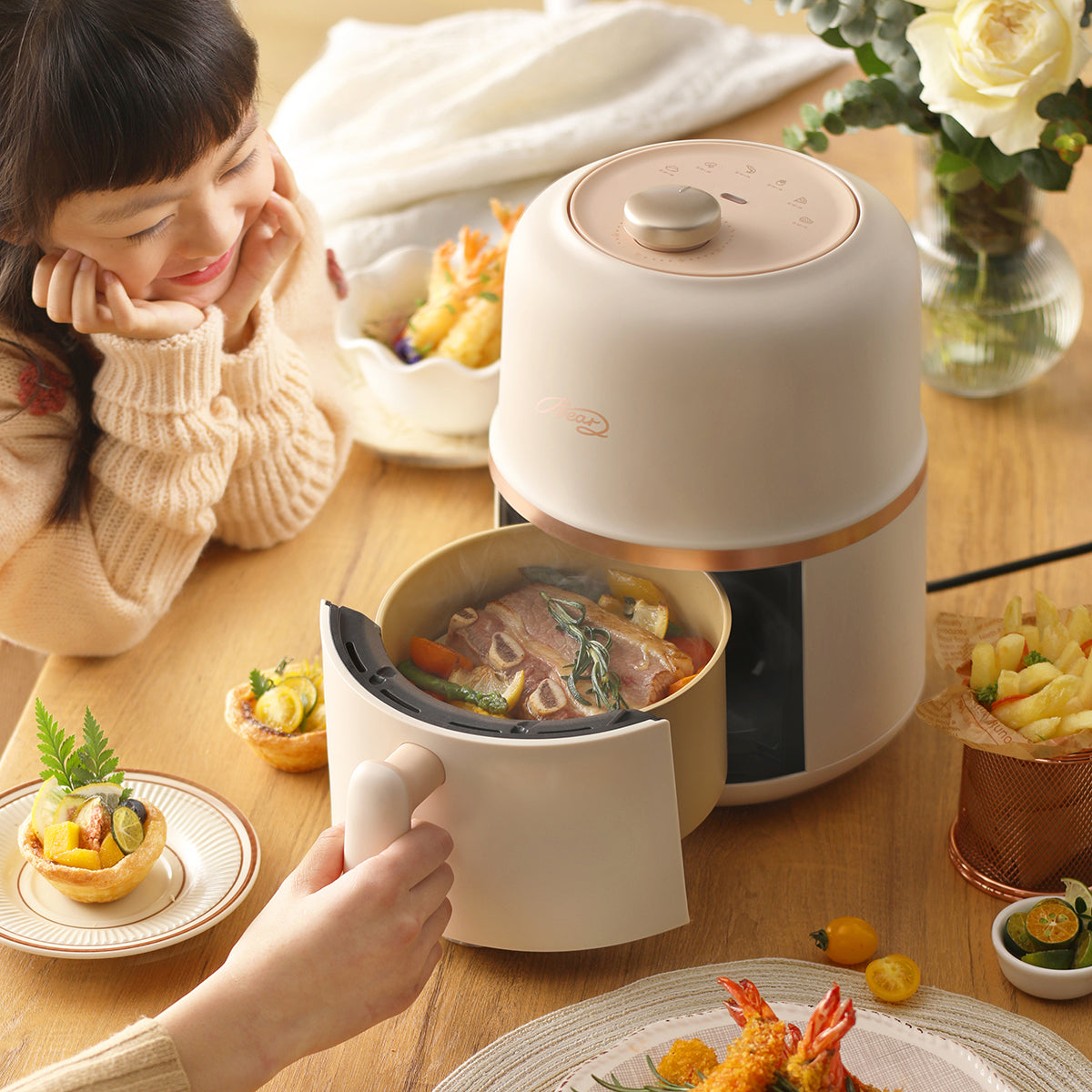 Bear MAF 091CW 3.7QT Multi-functional Mini Air Fryer - Perfect for Small Kitchens, Dorms & Healthy Cooking