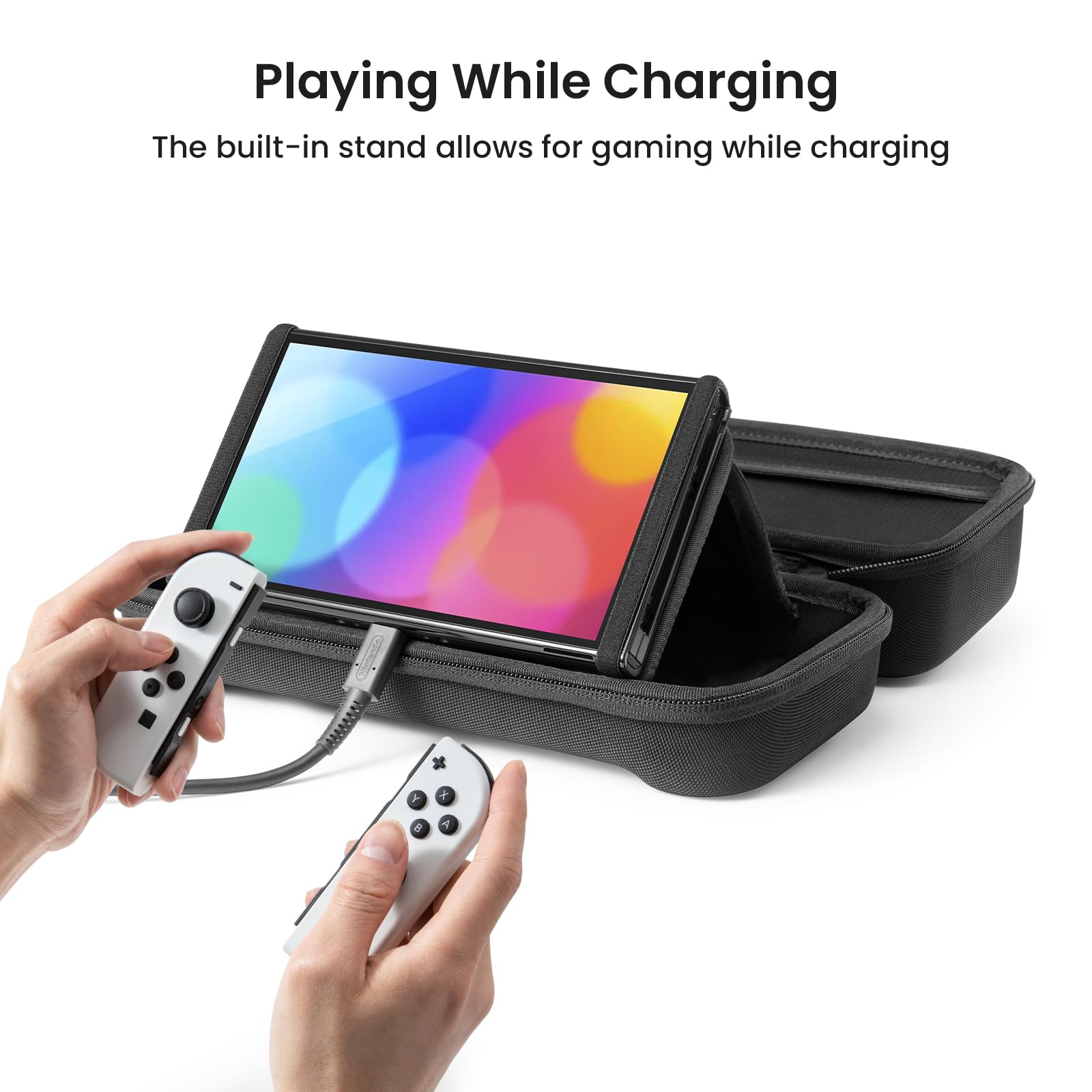 tomtoc Protective Carrying Case for Nintendo Switch & OLED Model - Large Travel Bag with Pro Controller Pocket, Holds 24 Game Cartridges | Durable Portable Shell for Joy-Con Grip & AC Adapter | Perfect for Gaming On-The-Go, Travel & Commuting