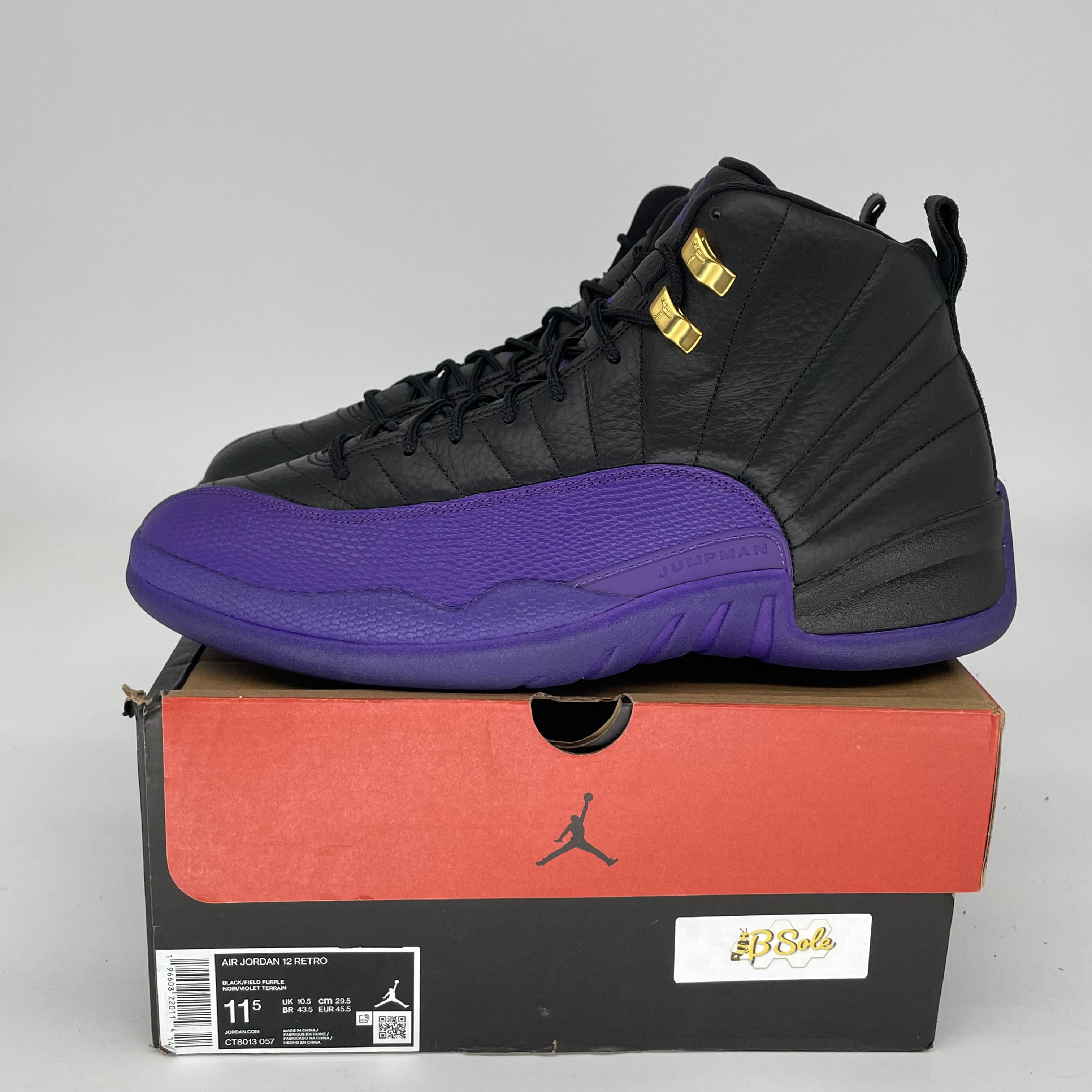 AIR JORDAN 12 FIELD PURPLE Men's Basketball Shoes Size 11.5 CT8013-057 - Perfect for Streetwear Fashion & Court Performance