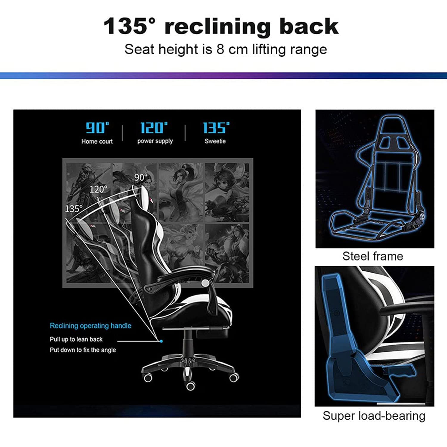 RGB Gaming Chair with Massage & Speakers - Ergonomic LED Light Video Game Chair, 90°-135° Reclining High Back PU Leather E-Sport Computer Chair with Headrest & Lumbar Support (Red) - Perfect for PC Gaming, Streaming & Home Office Setup