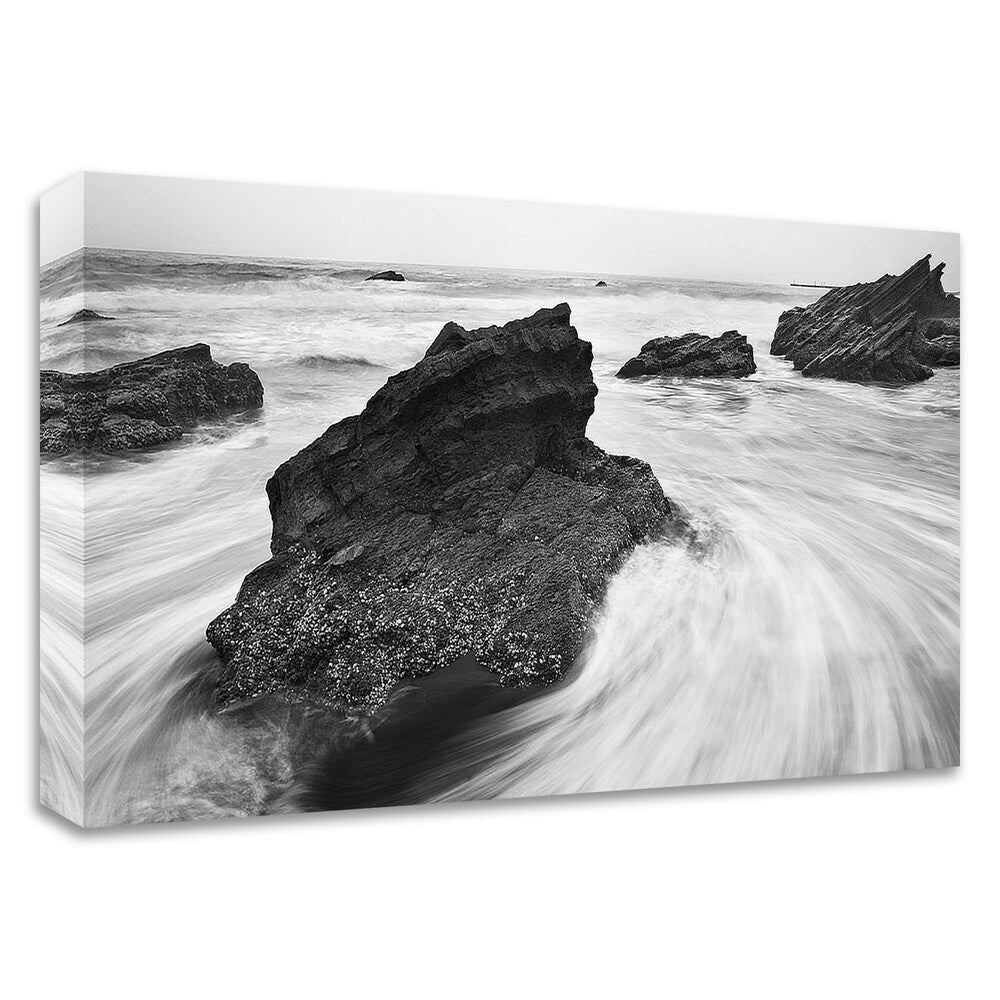 Beach Rocks Wall Art - Premium Canvas Print Ready to Hang | Coastal Decor for Living Room, Bedroom & Office | Nature Photography by PhotoINC Studio