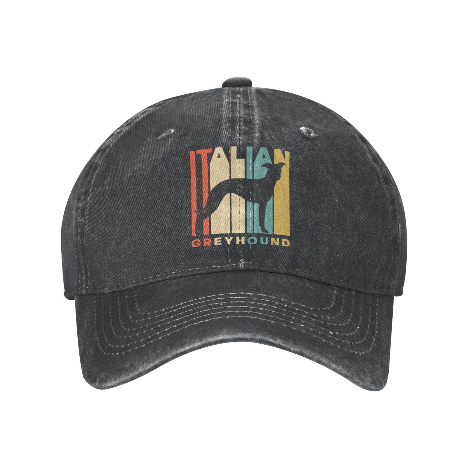 Italian Greyhounds Unisex Cowboy Baseball Cap - Adjustable Denim Hat for Sports, Golf & Outdoor Activities - Stylish Black Casquette for Men & Women