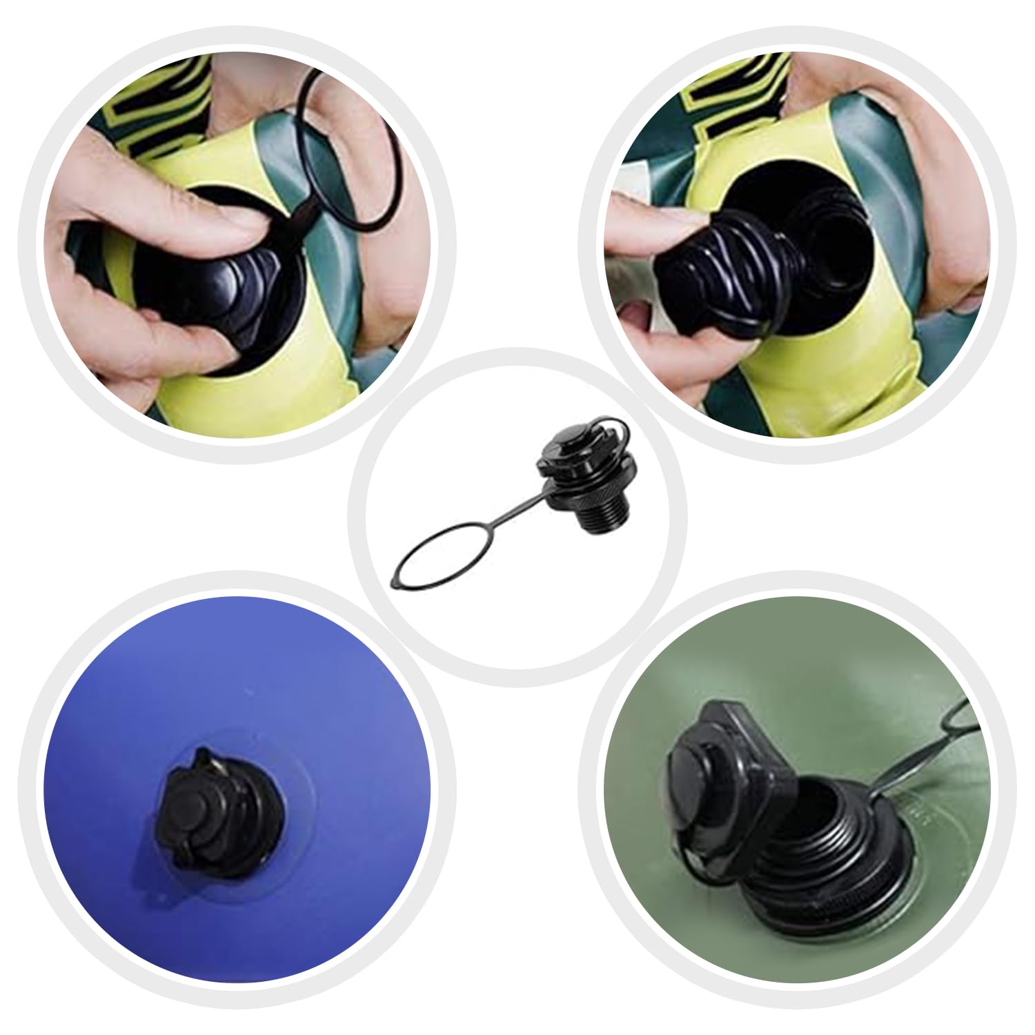 Inflatable Boat Tube Air Valve Replacement - 2PCS Screw-In Air Plugs for Water Sports & Pool Floats | Durable Inflatable Accessories for Kayaks, Paddle Boards & Pool Toys