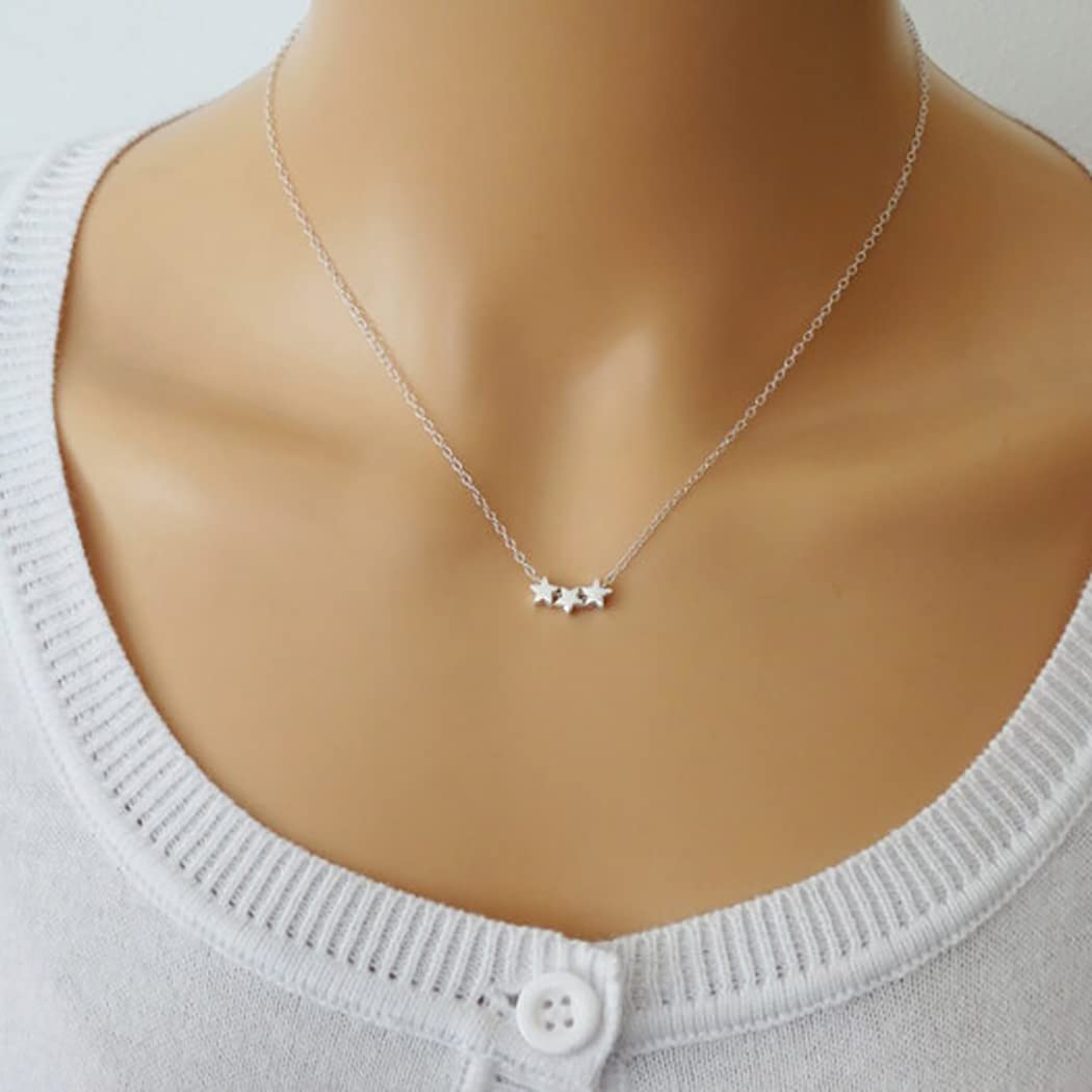 Tasiso 14K Gold Moon and Star Pendant Necklace for Women - Delicate Crescent Moon with Tiny Star Charm Minimalist Jewelry - Perfect for Everyday Wear, Date Nights & Gift Giving