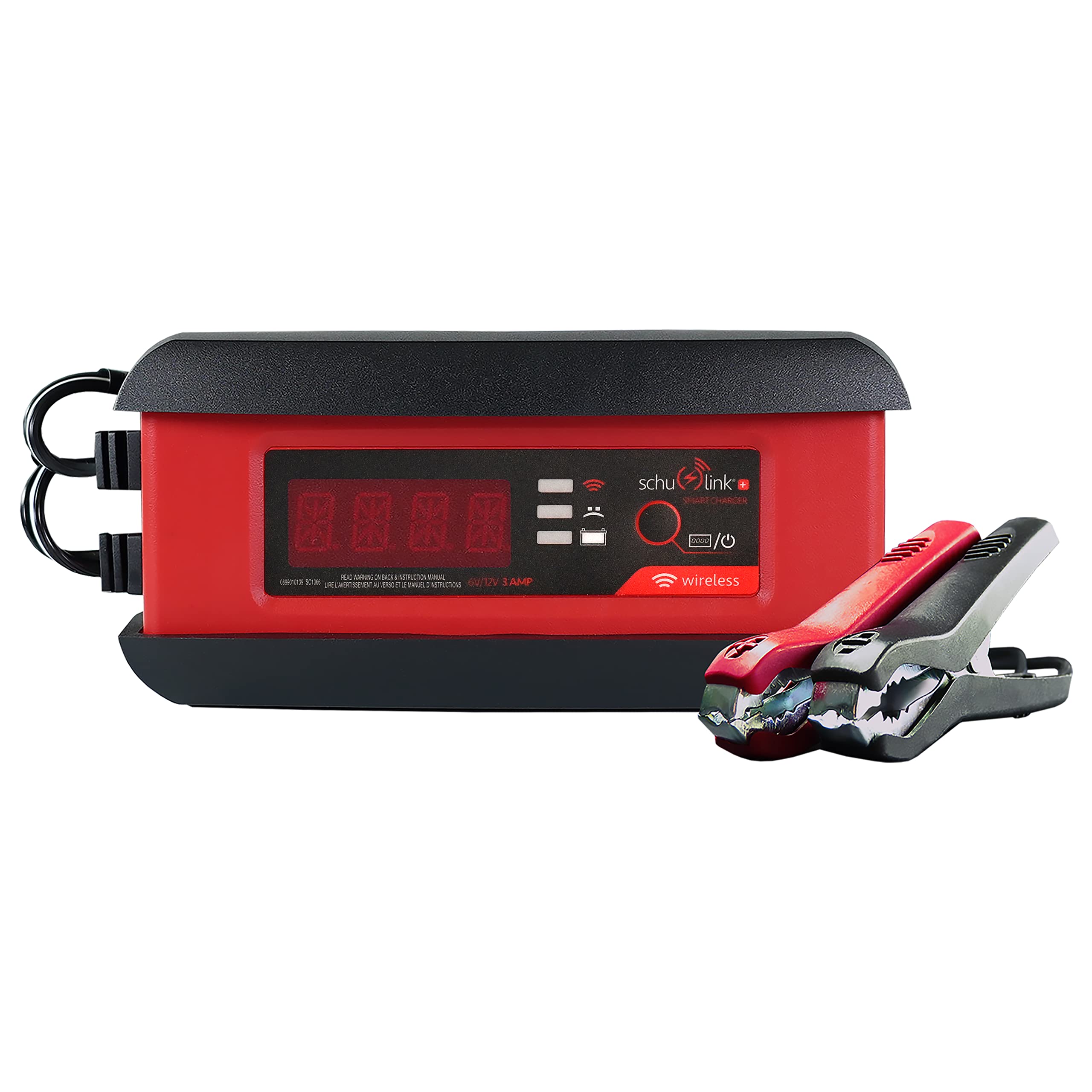 Schumacher SC1366 3A Smart Battery Charger & Maintainer - 3-in-1 Fully Automatic 6V/12V Wireless Charger for Motorcycle, Car, Lawn Tractor & Power Sports - Ideal for Winter Storage, RV Maintenance & Seasonal Vehicle Charging