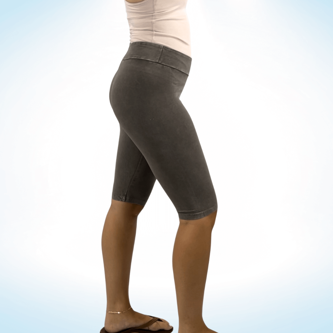 High Waist Long Biker Shorts for Women - Made in USA - Perfect for Yoga, Running & Workout