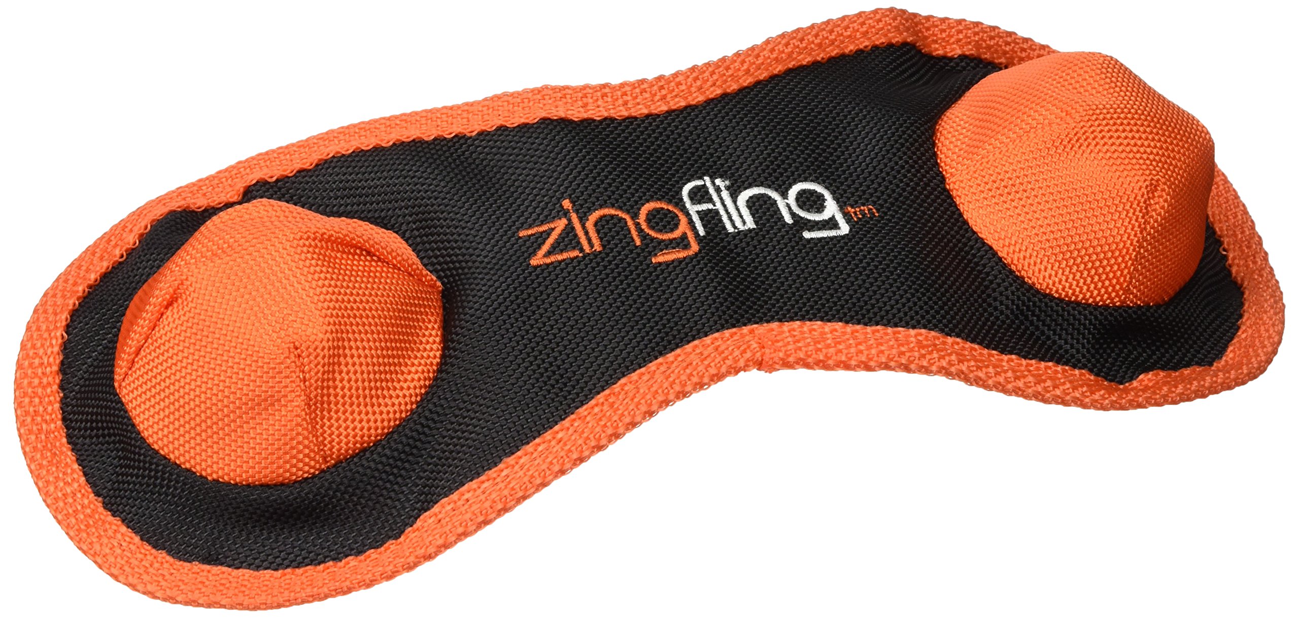 Large Zingfling Duo Dog Toy - Durable Orange Fetch & Tug Toy for Medium to Large Dogs - Perfect for Outdoor Play, Training & Bonding with Your Pet