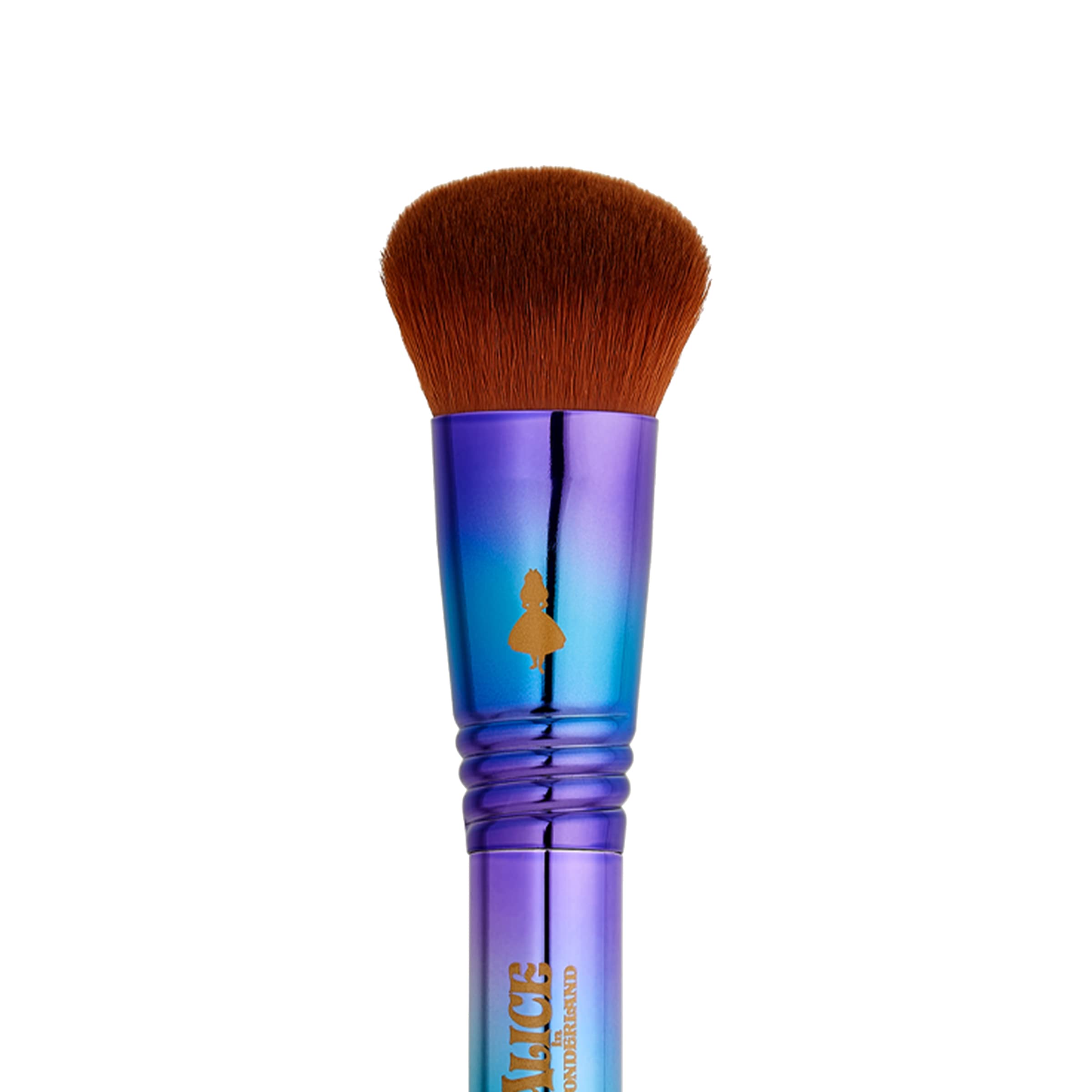 Sigma Beauty & Disney Alice in Wonderland Makeup Brush Set - 5 Piece Hypoallergenic Professional Brush Kit (2 Face Brushes + 3 Eyeshadow Brushes) with Free Beauty Bag - Perfect for Seamless Blending, Contouring & Travel Makeup Application