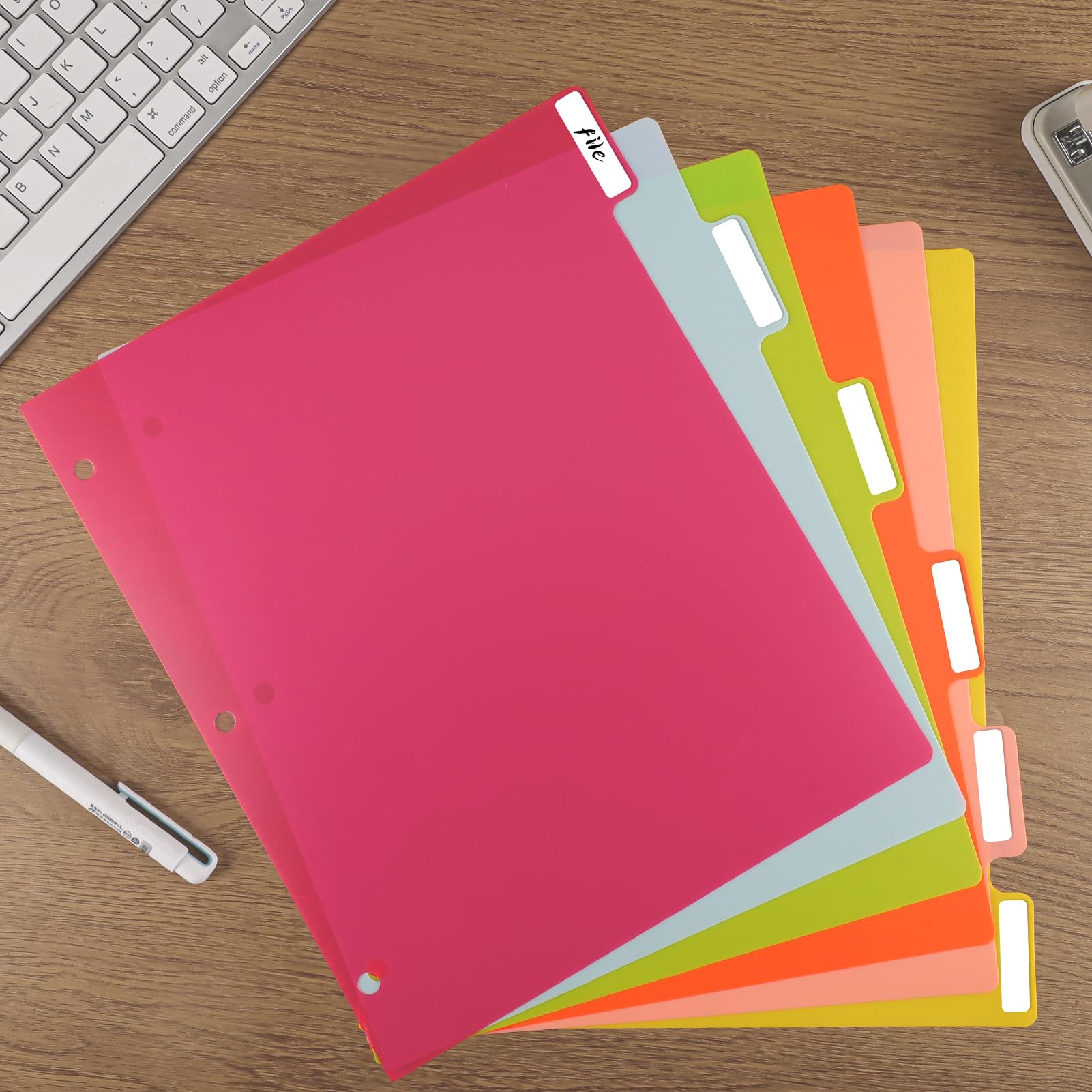 12-Piece Colorful Plastic Tab Dividers for 3-Ring Binders - 2 Sets of 6 Tabs, Durable Page Organizers for School, Office & Home Filing Systems - Perfect for Notebooks, Presentations & Document Organization