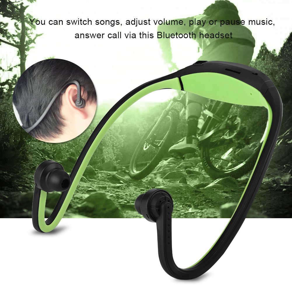 Wireless Bluetooth Headphones with Mic - Sports Neckband Earphones, Bluetooth 4.1 Stereo Headset with TF Card Slot & Hands-Free Calling (Green) - Perfect for Running, Gym Workouts & Commuting