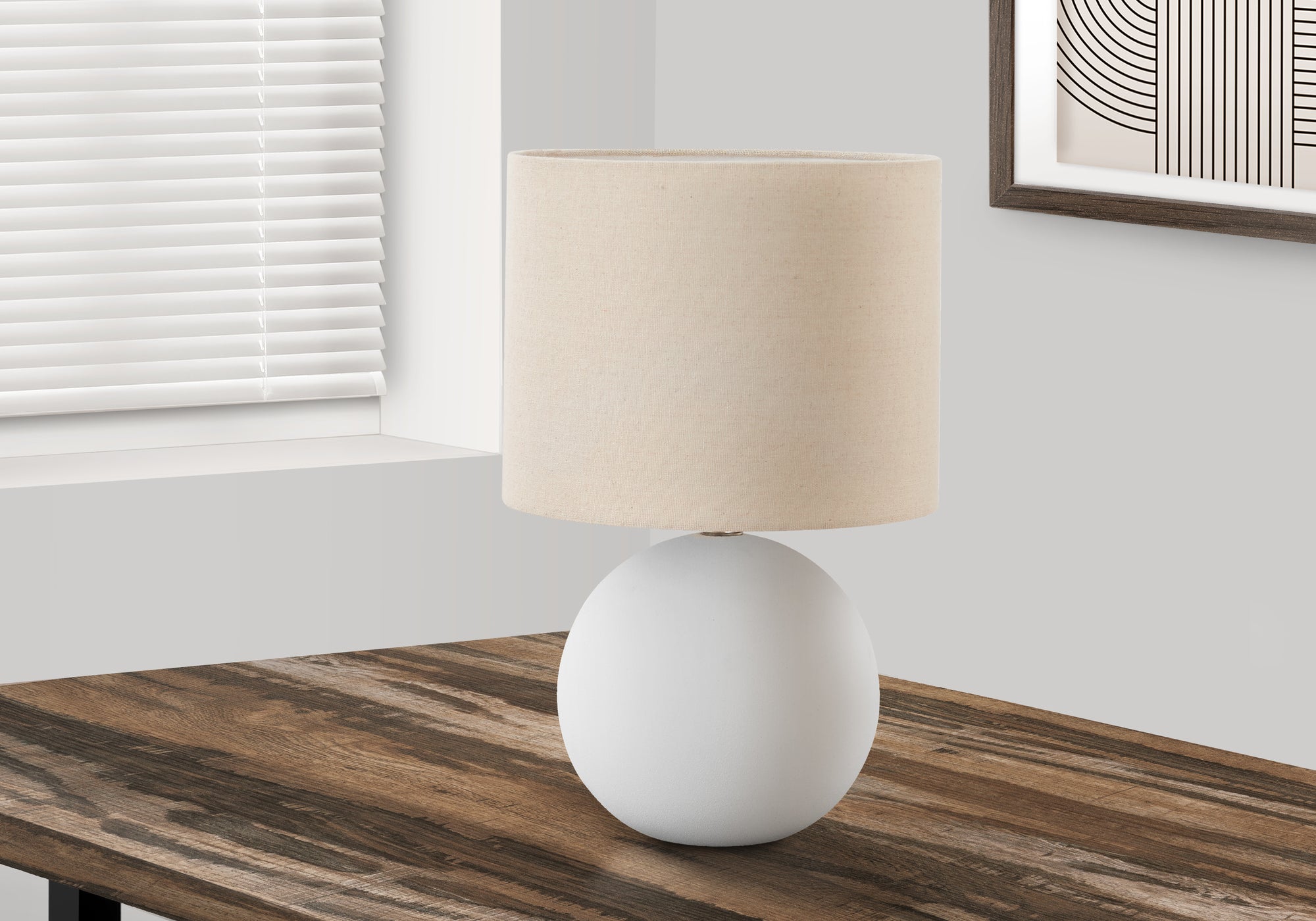 Modern Cream Ceramic Table Lamp with 16H Lighting - Perfect for Bedroom, Living Room & Office Decor