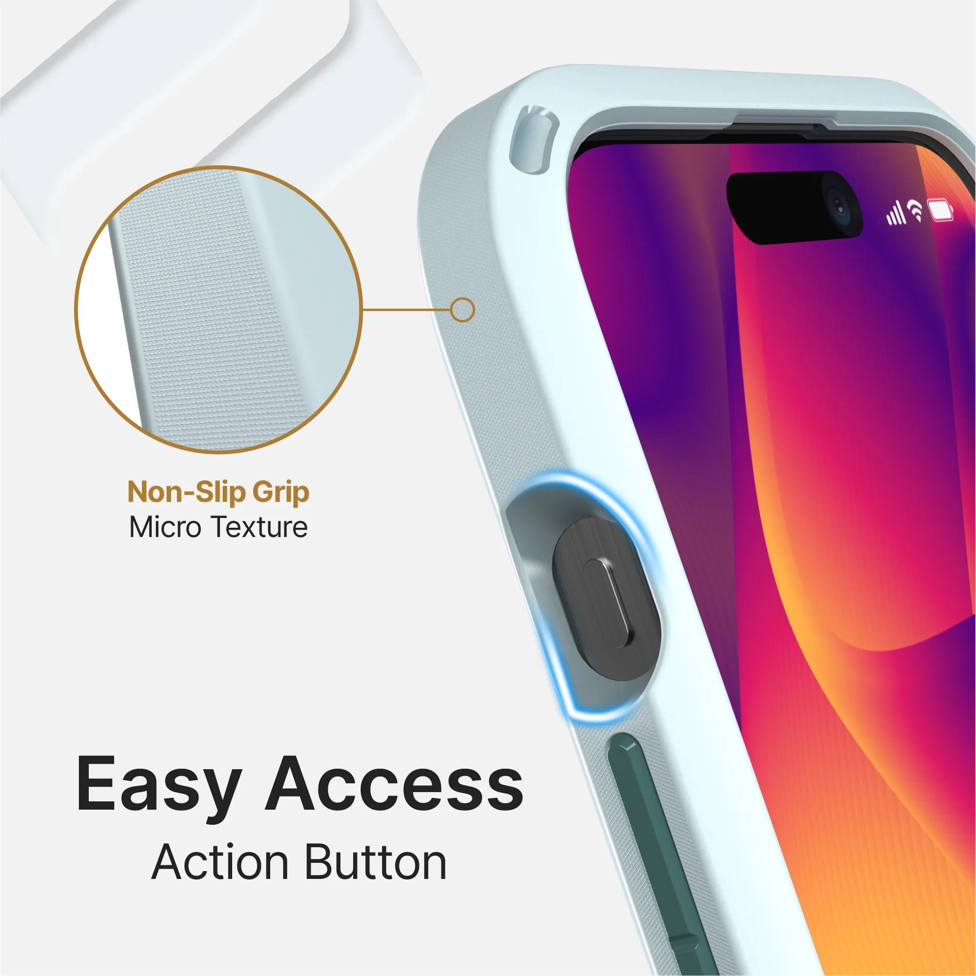iPhone 15 Pro Protective Case with MagSafe Compatibility - Slim Shockproof Cover for Everyday Use & Travel