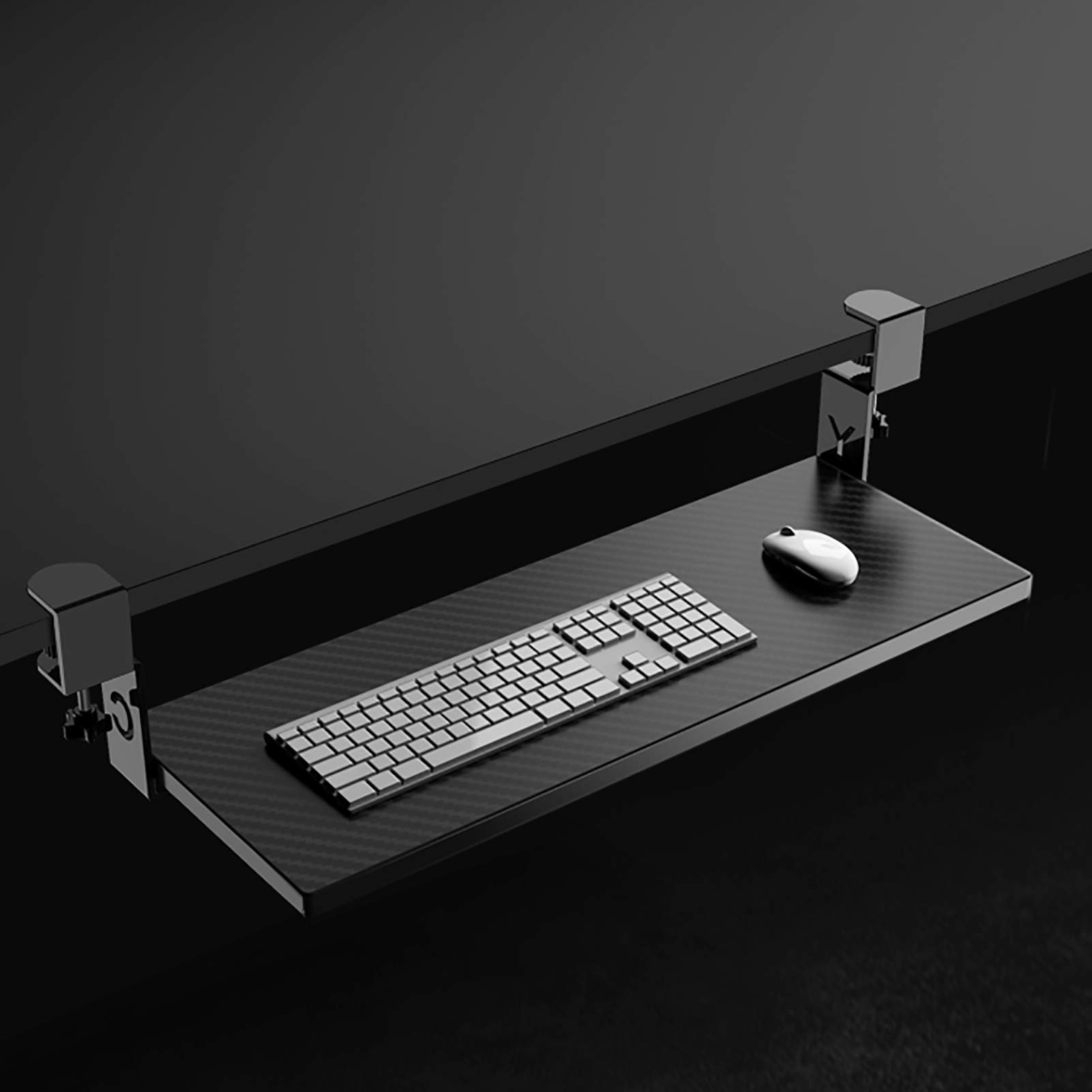 Adjustable Under Desk Keyboard Tray - Retractable Slide-Out Keyboard Drawer Shelf for Desktop & Table - Ergonomic Workspace Solution for Sit Stand Workstation & Home Office Setup