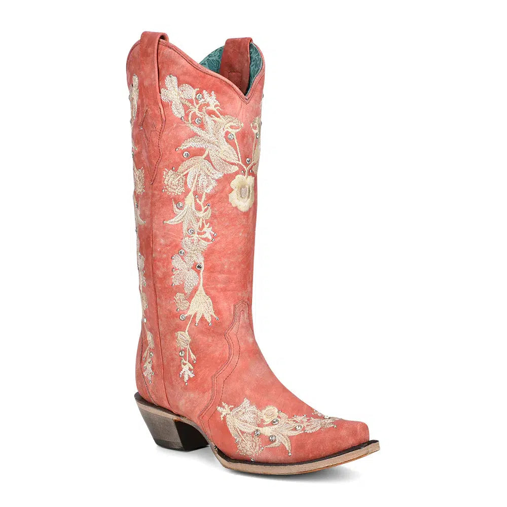 A4238 Women's Western Cowgirl Leather Boots - Corral Coral Style for Rodeo, Country Dancing & Cowgirl Fashion