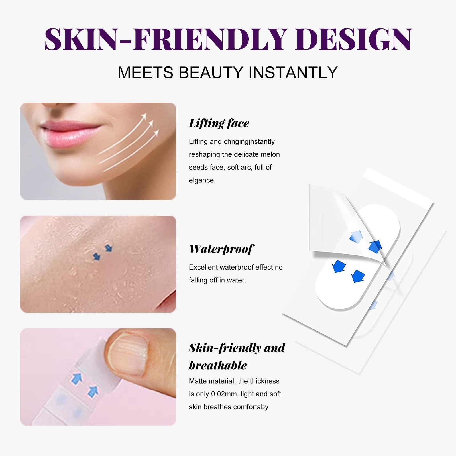 Natural Face Lift Tape - Invisible Skin Tightening for Sagging Skin & Wrinkles - Daily Use