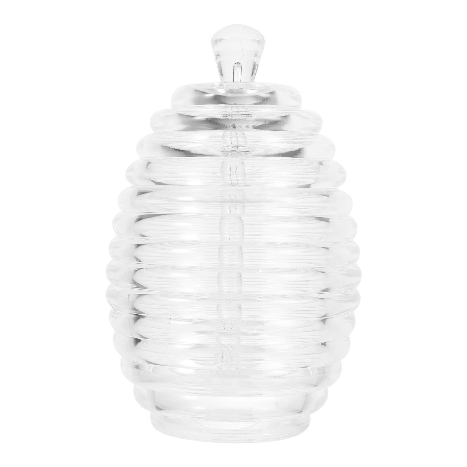 PATKAW 1 Set Clear Honey Jars with Dipper Lids - 265ml Plastic Juice & Jam Containers for Honey, Syrup, Sugar Dispensing - Perfect for Kitchen, Pantry, Beekeeping & Gift Packaging