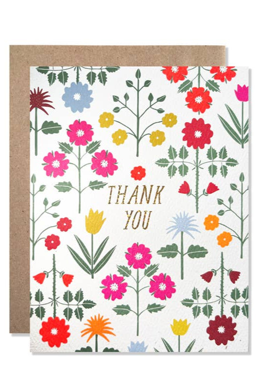 Thank You Betty's Garden Card - Handmade Floral Greeting Card for Birthdays, Weddings & Appreciation - Perfect for Gifts, Home Decor & Special Occasions