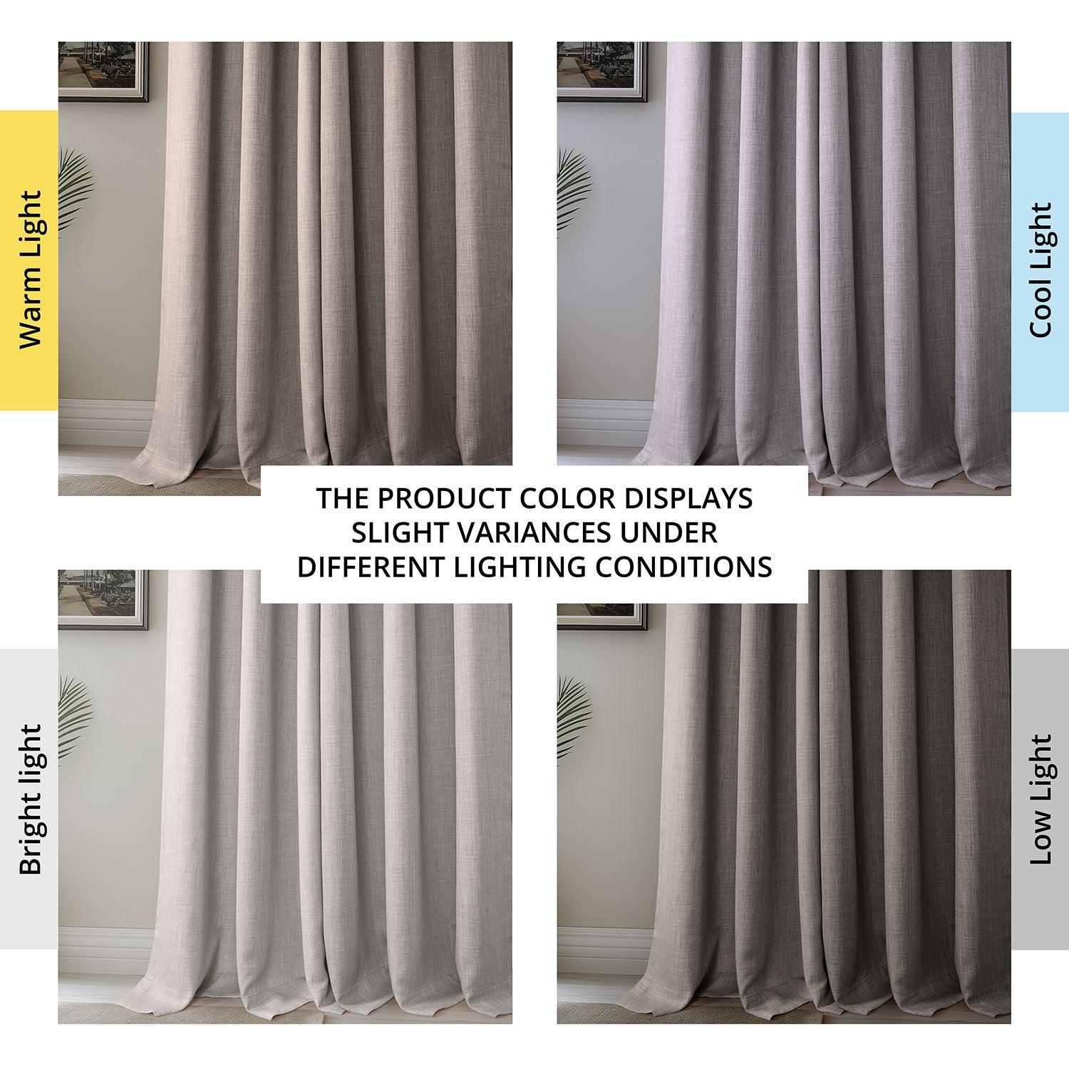 Clay French Pleat Textured Faux Linen Blackout Curtains - Thermal Insulated Window Drapes for Bedroom, Living Room & Home Decor