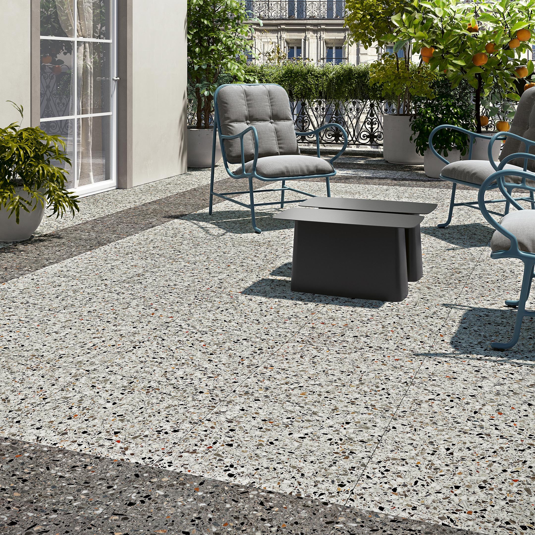 Venice Chips Terrazzo Tiles - Premium Orange County Flooring for Kitchens, Bathrooms & Outdoor Patios