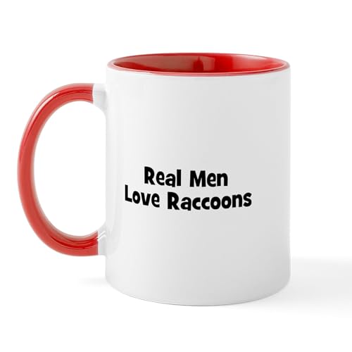 White/Red Inside - Real Men Love Raccoons Mug